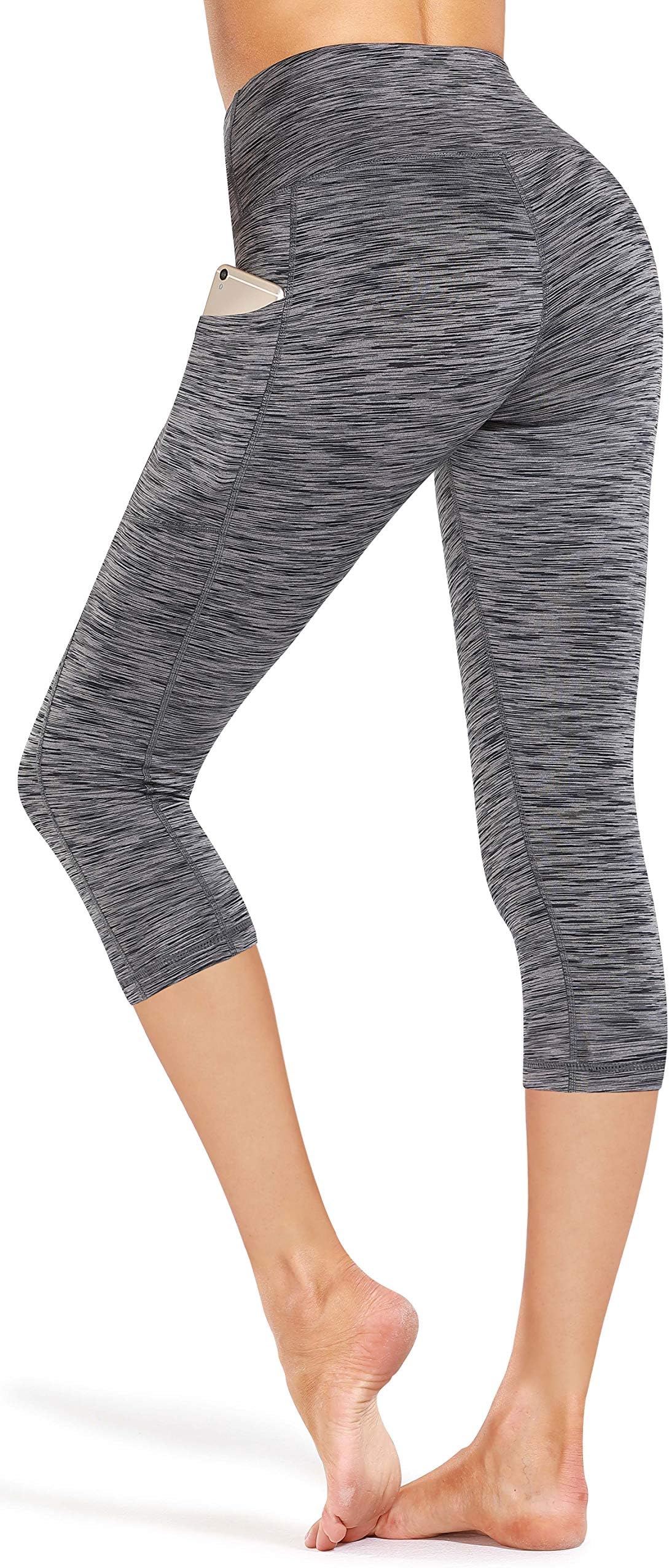High Waist Yoga Pants, Pocket Yoga Pants Tummy Control Workout Running 4 Way Stretch Yoga Leggings