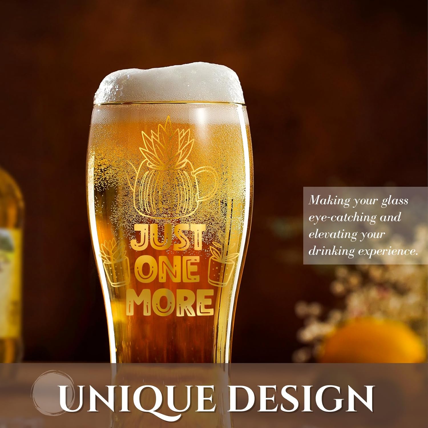 Onebttl Gifts for Plant Lovers, Gardening Gifts - Just One More Beer Glass 450ml/15oz - Beer Glass Gifts for Father's Day, Christmas, Thanksgiving - Image 2