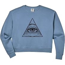 Womens Illuminati All Seeing Eye Comfort Colors Crop Sweatshirt