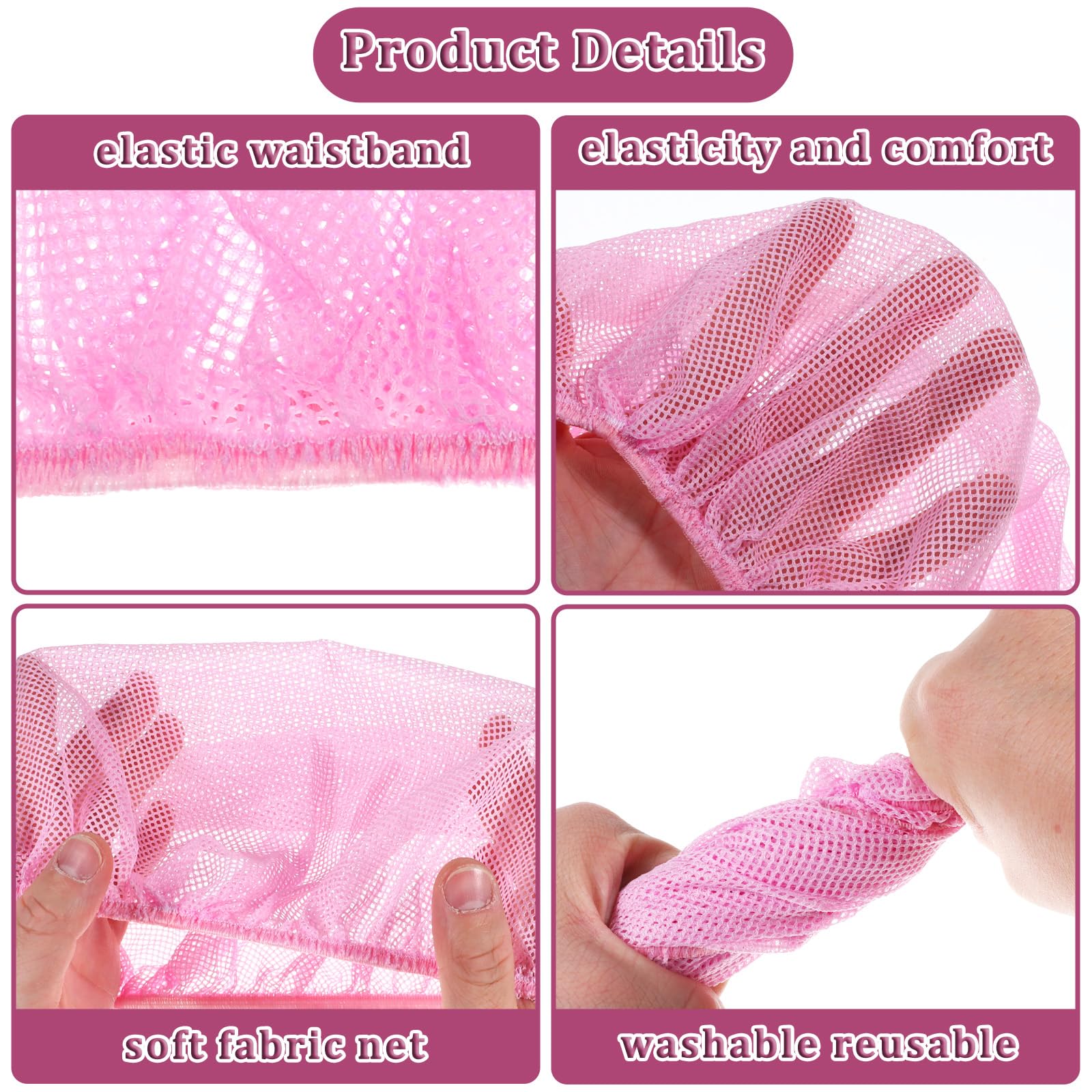 TIESOME Rete per capelli per dormire 4 pezzi Bonnet Sleep Cap regolabile per donne