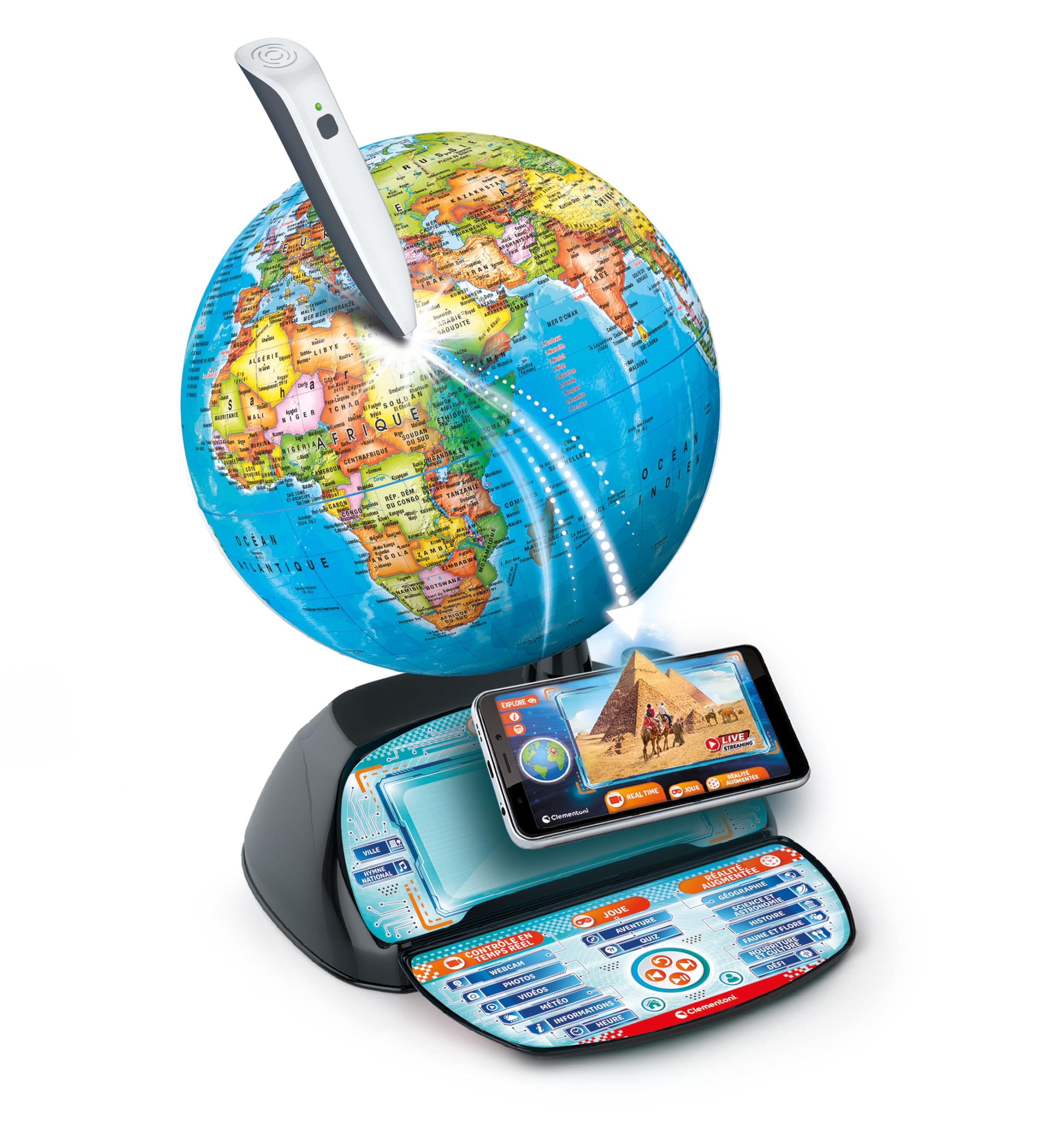 Clementoni - Exploraglobe dès 7 Ans - Voyage en Temps réel - Jeux Éducatif pour Enfant - Apprendre en s'amusant - Fabriqué en Italie