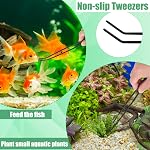 Kits d'outils d'aquascaping pour aquarium, 4 en 1, outils anti-rouille en acier inoxydable, pincettes noires, ciseaux, spatule pour nettoyer l'aquarium