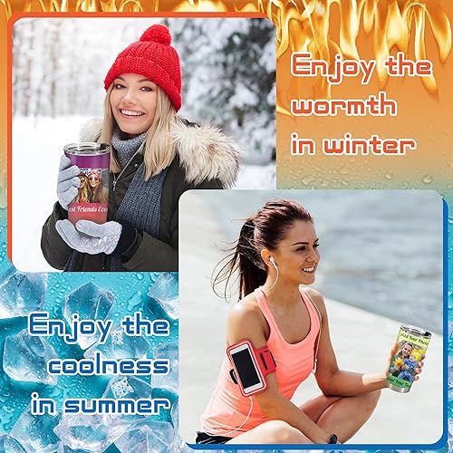 Miniatura 3 de Vaso con imagen personalizado para hombres y mujeres, taza de viaje aislada de acero inoxidable, imagen fotográfica personalizada y texto en taza de