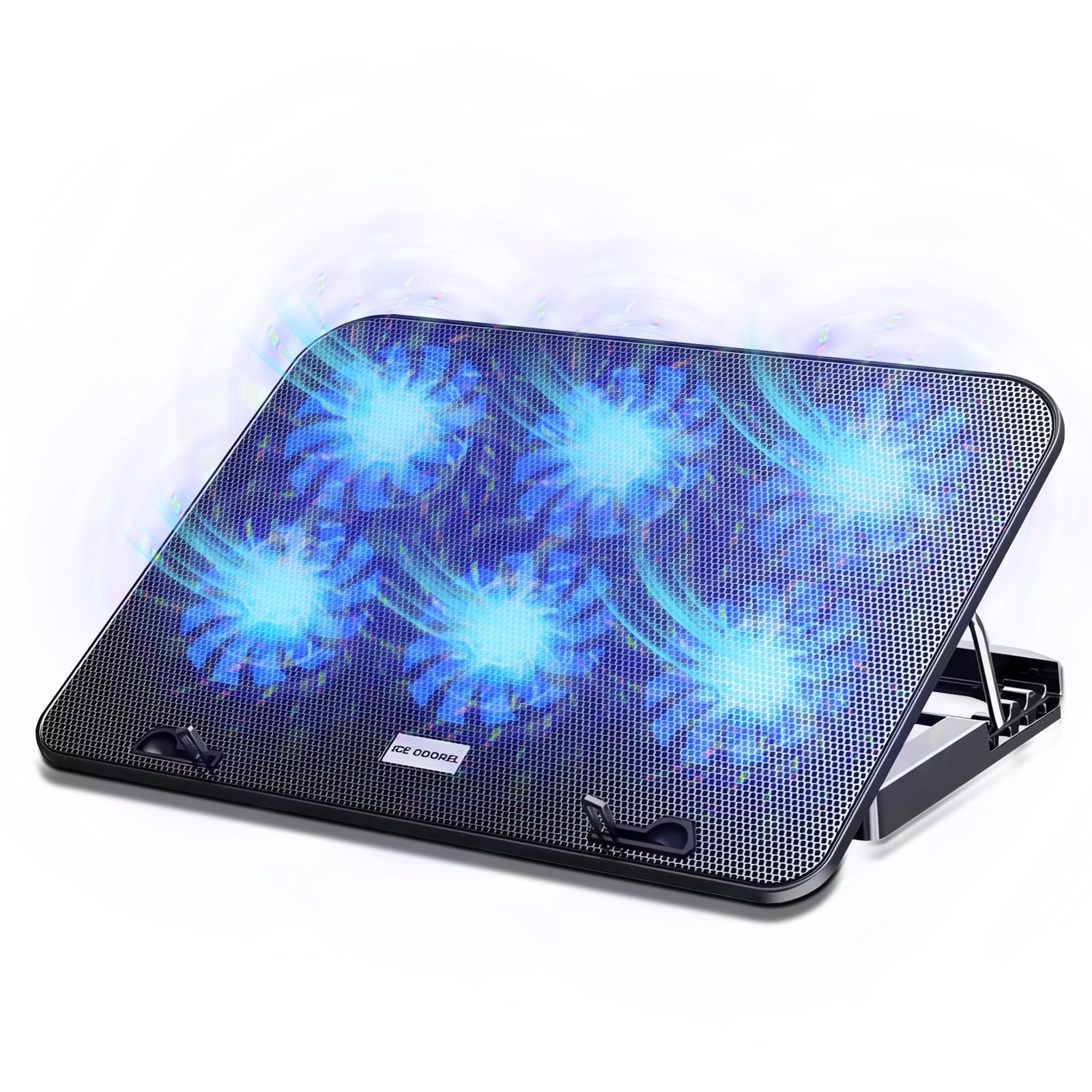 Laptop Cooling Pad, Laptop Cooler Stand With Dual USB & 5 Adjustable Heights, Laptop Fan Stand 6 Quiet Fans for 13-17 Inch Laptops