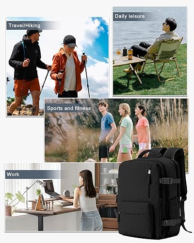 Vista 254 de VECAVE Mochila de viaje para laptop, mochila aprobada para vuelos,Mochila deportiva para universidad casual, E-peacockblue, Mochila para laptop