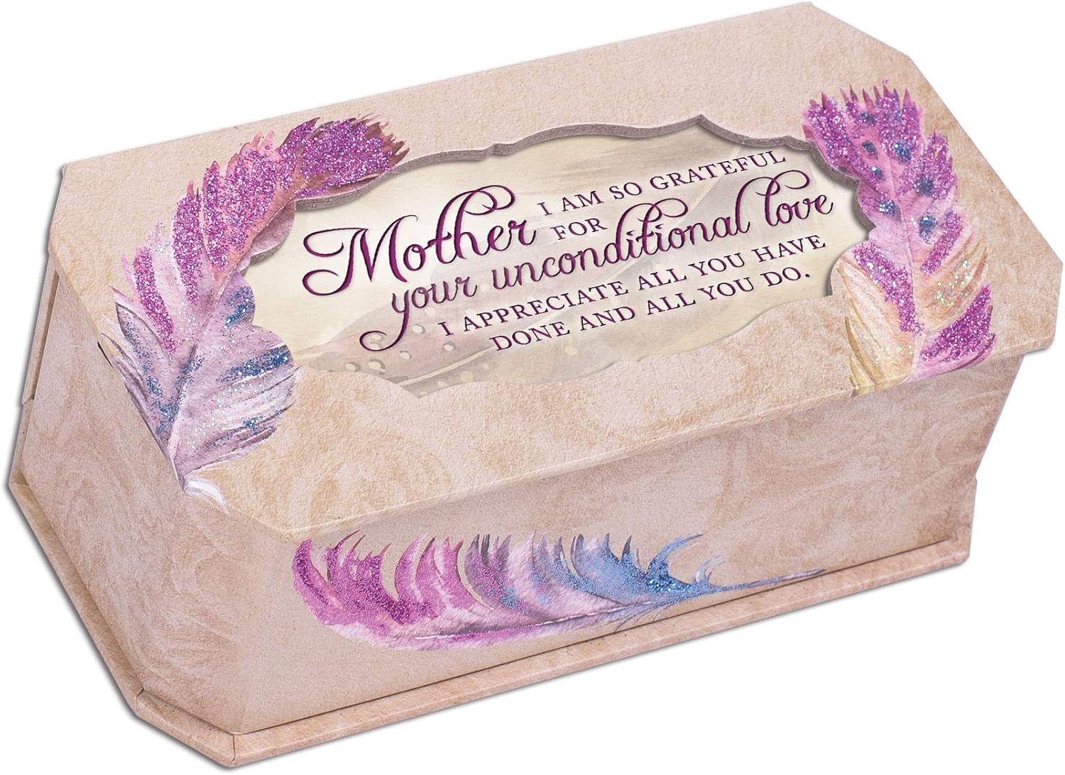 Cottage Garden Mother Your Unconditional Love Watercolor Feathers Musical Box Plays Wind Beneath My Wings