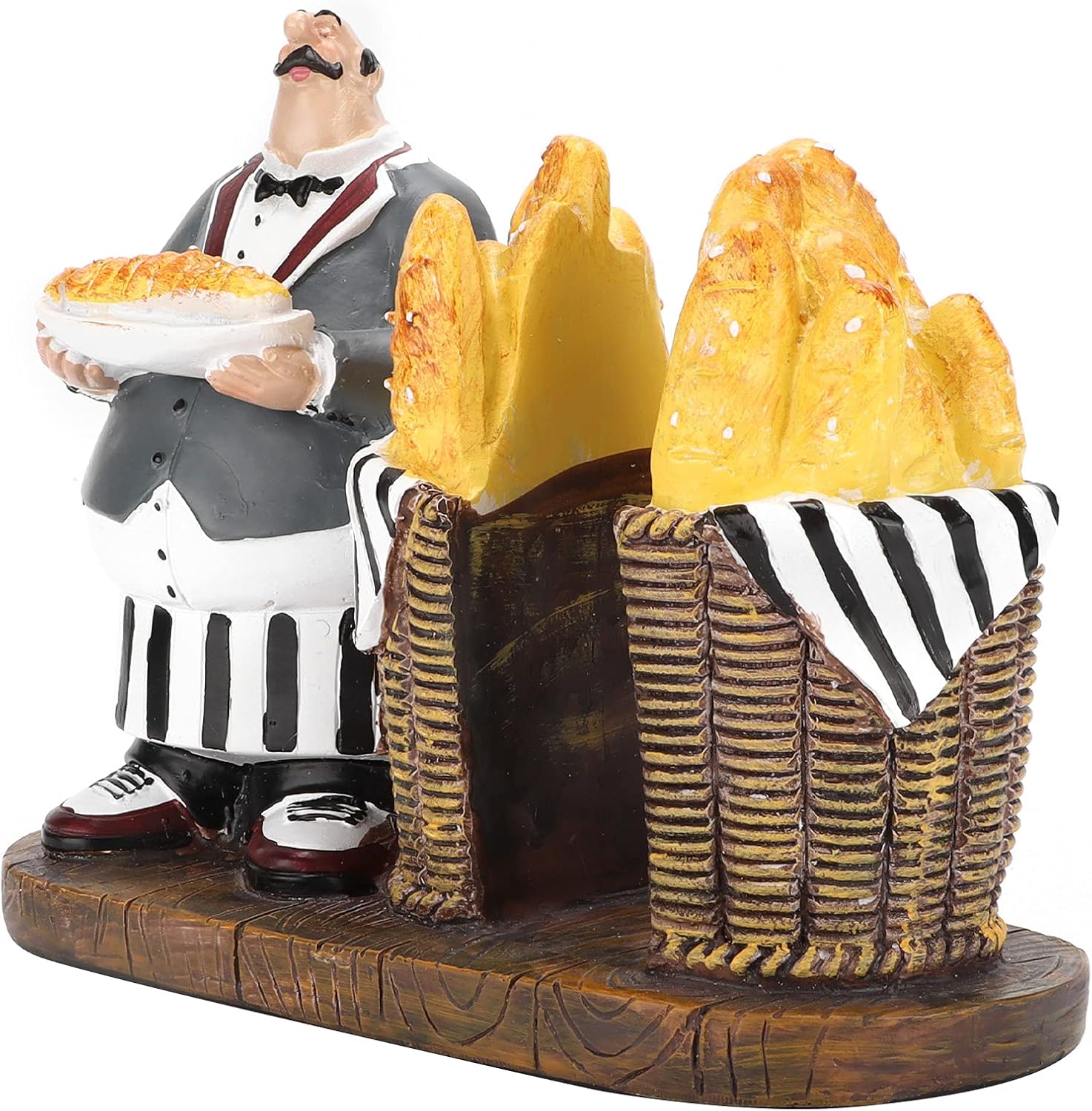 Alvinlite Napkin Holder for Table, Fat Cute Chef Napkin Holder for Kitchen Decor and Accessories, Italian Beverage Holder Tissue Dispenser 6.9 x 3.3 x 5.6in