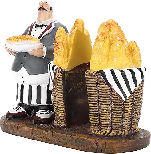 Alvinlite Servilletero para mesa, bonito soporte para servilletas de chef para decoración y accesorios de cocina, dispensador de pañuelos italiano