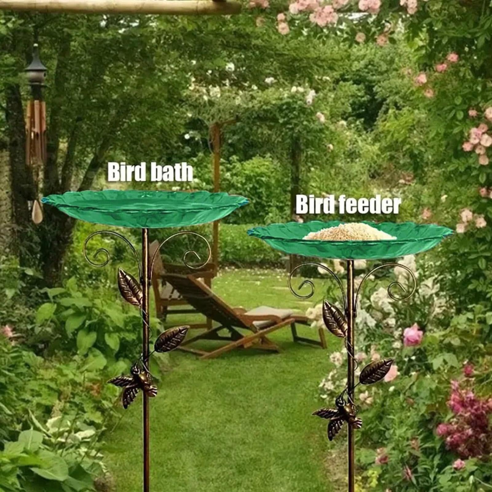 Generisch Bagno per uccelli da esterno – Dispenser di acqua decorativa alto 76,2 cm, abbeveratoio per uccelli con picchetto – per giardino, cortile, terrazza, parco e paesaggio
