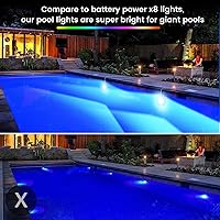Vista 5 de LyLmLe Luces LED para piscina, luz sumergible magnética RGB inteligente de 20 W con control de aplicación, 800 lm regulable, IP68 impermeable 12 V
