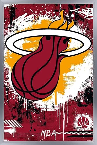 Vista 6 de Trends International NBA Miami Heat - Póster de pared con logotipo Maximalist 23, 34 pulgadas de largo x 22.4 pulgadas de ancho, paquete de póster