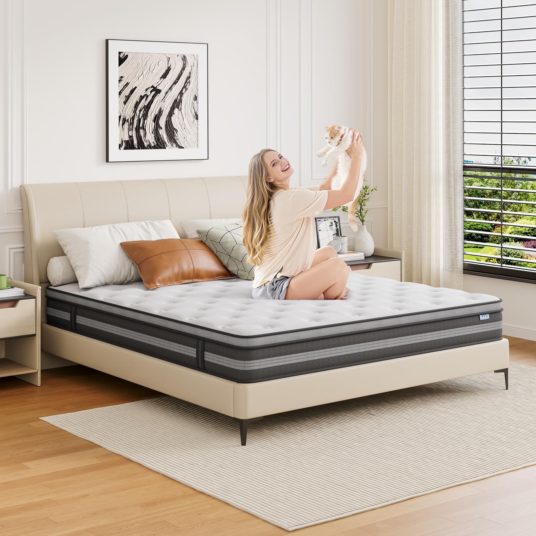 80x200 cm Matratze, 26cm höhe, H3 Taschenfederkernmatratze, Gel Memory Foam Hybrid, Taschenfederkern, Atmungsaktiv, Mittelfest, Druckentlastung, Federkernmatratzen Öko-Tex Zertifiziert