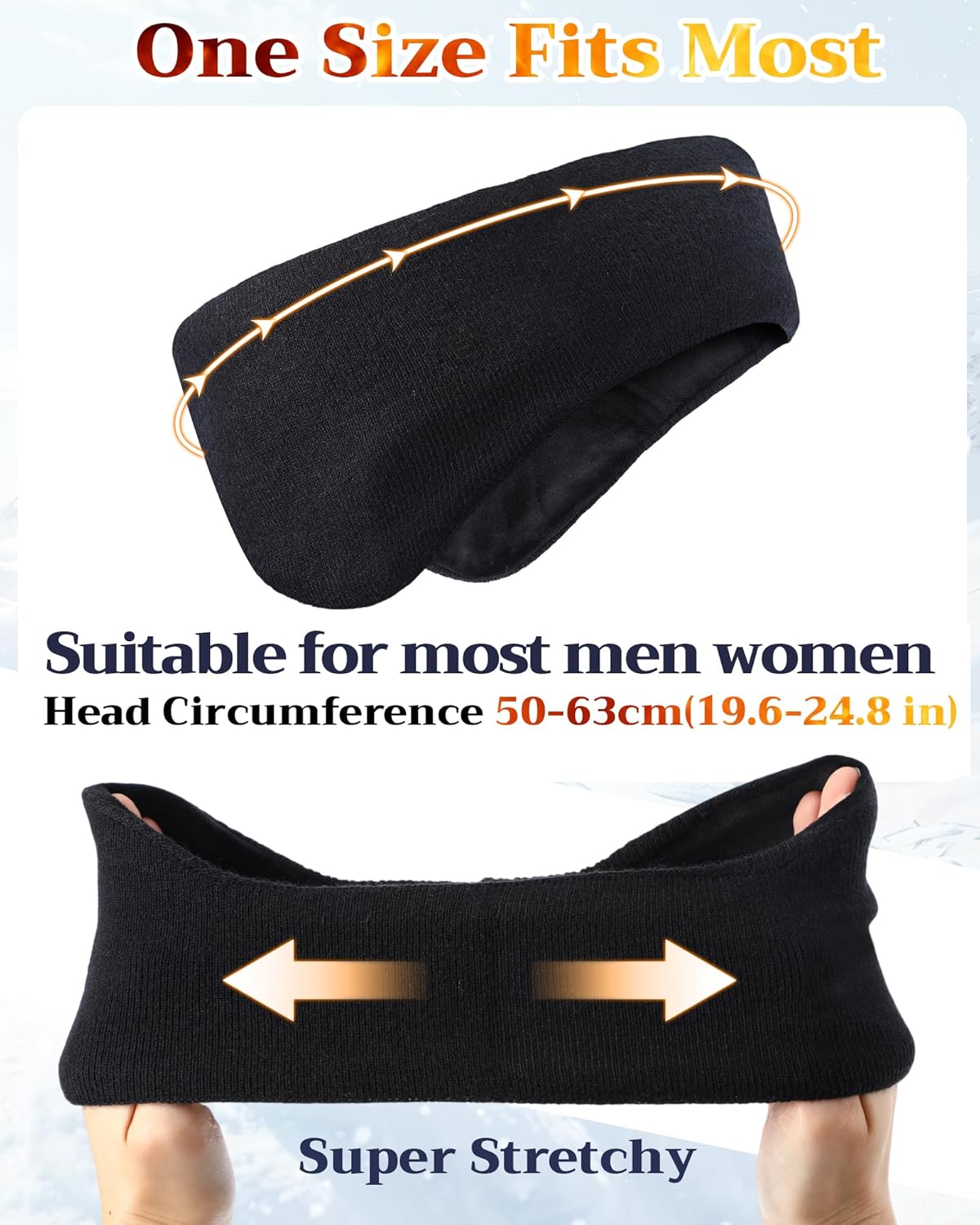 JenPen 3 Pcs Double-layer Ear Muffs for Winter Ear Warmers Headband for Men Women Knit Fuzzy Lined for Adult Running Cycling Ski - Image 2