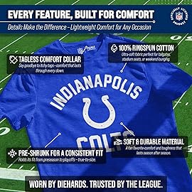 Team Fan Apparel NFL Adult Gameday T-Shirt - Cotton Blend - Tagless - Semi-Fitted - Unleash Your Team Spirit During Game Day (Indianapolis Colts - Royal, Large)