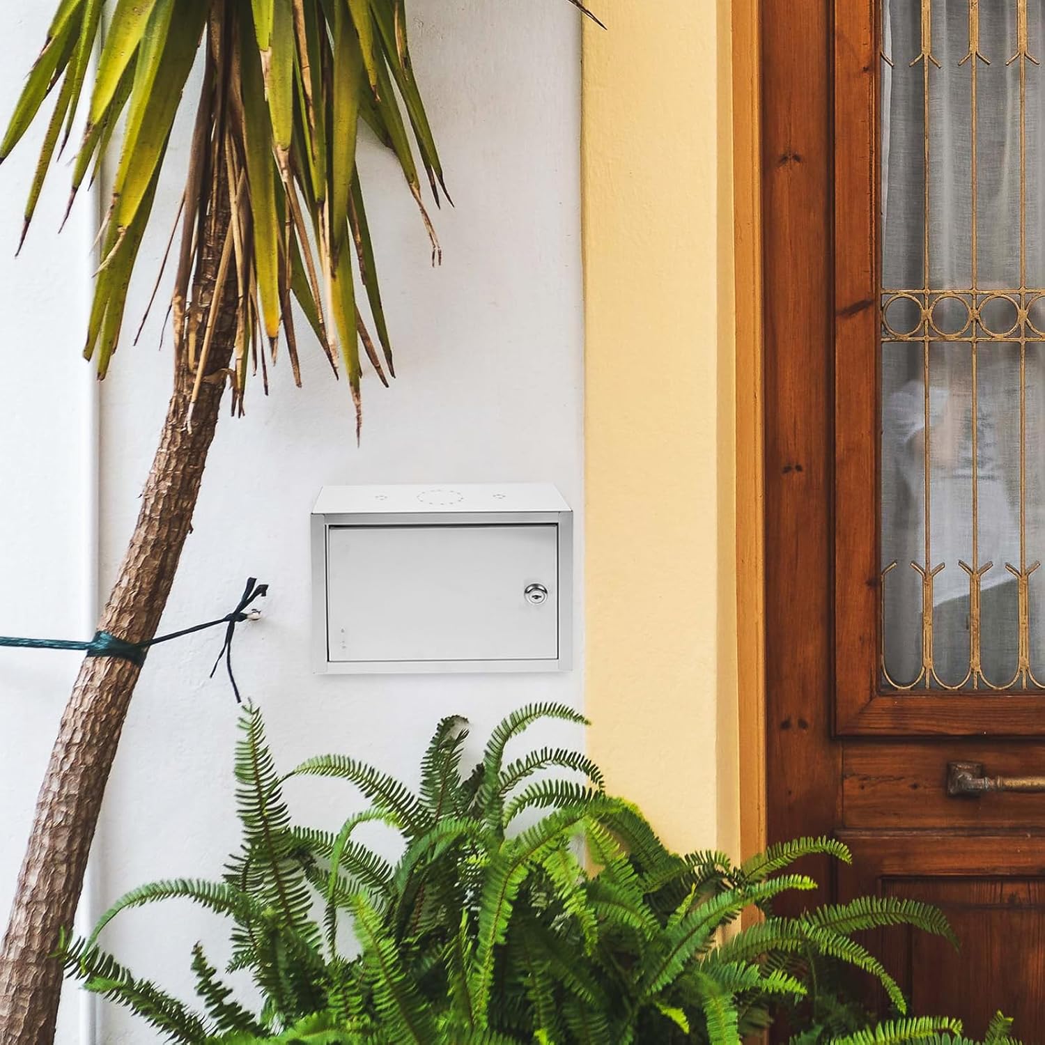 VANZACK Stainless Steel Milk Box with Lock for Porch Wall Mount Secure Outdoor Fresh Milk and Mail Drop Box