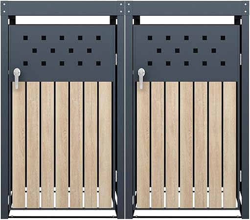 ESTEXO Mülltonnenbox Aus Edelstahl Mit Pflanzdach - Mülltonnenverkleidung Für 240 Liter Tonnen