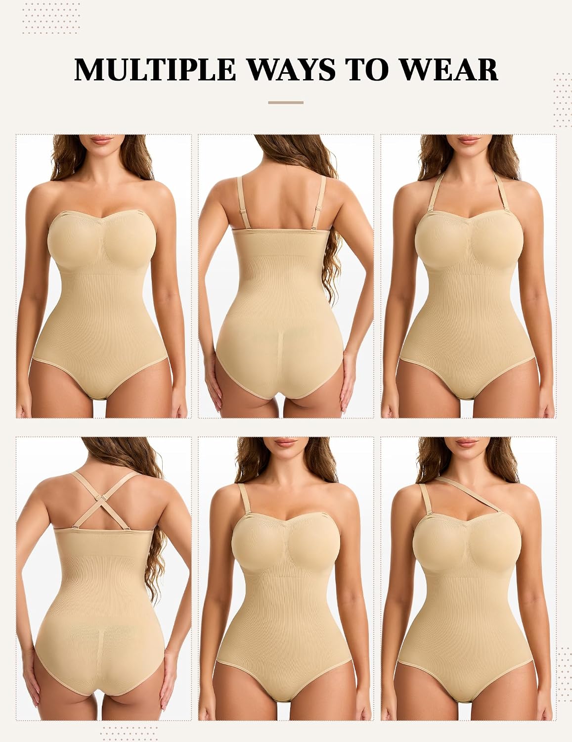 woahee Strapless Shapewear for Women Seamless Tummy Control Body Shaper