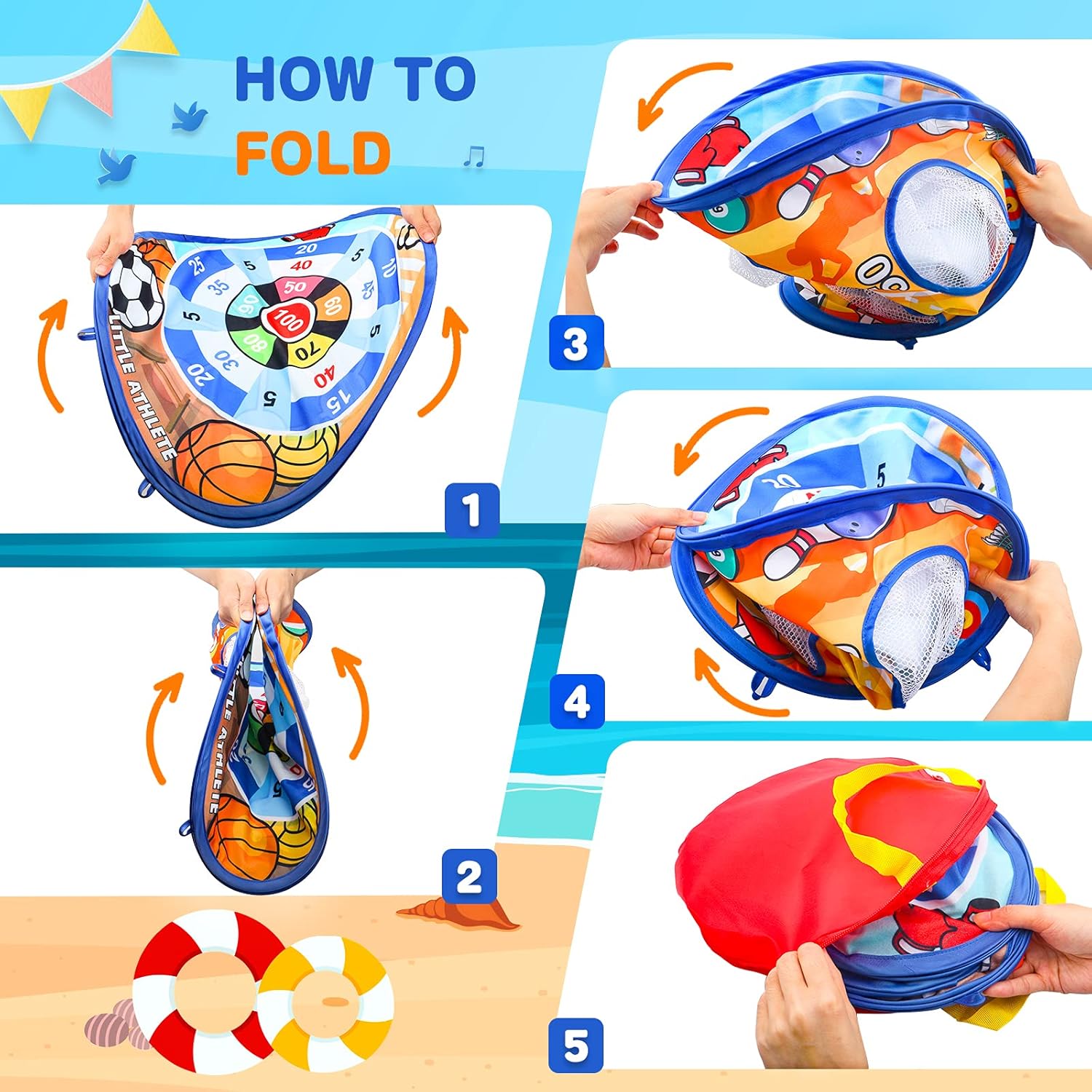 Toys for 3 4 5 6 7 8 Year Old Boys Girls,Bean Bag Toss Game Toy for Kids,Outdoor Toys for Kids Ages 4-8,Kids Outdoor Game Ages 4-8,Collapsible Three-Sided Cornhole Game Set,Gifts for 3-8 Year Old : Toys & Games