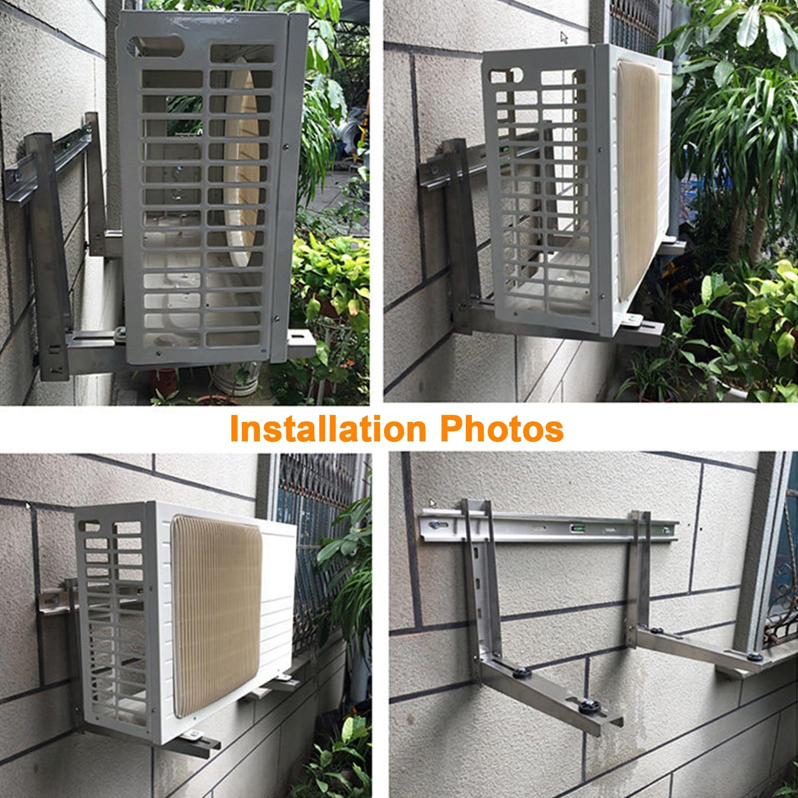 Soporte Aire Acondicionado Exterior de Pared para Mini Split de 9000-27000 BTU, Acero Inoxidable 304, Carga Máxima 120 Kg, Soporte Universal de Pared para Unidad Exterior