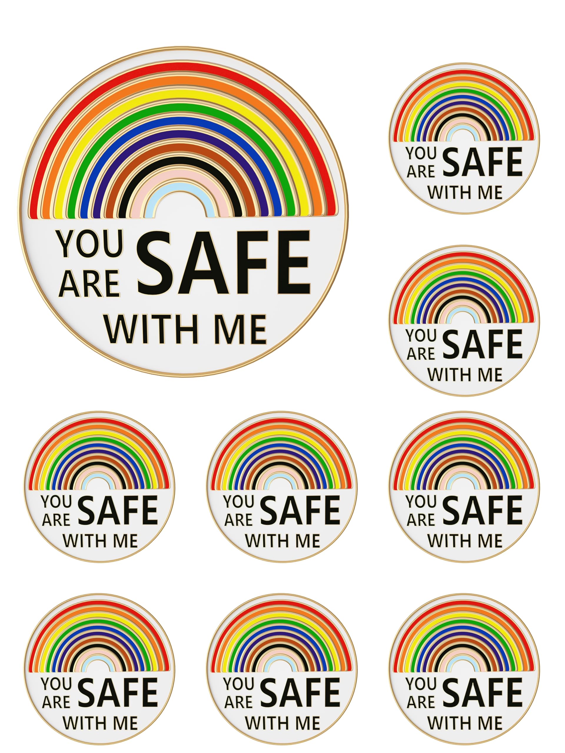 You Are Safe With Me Enamel Lapel Pin Rainbow Pride Pin Nurse Doctor Student Brooch Badge for Shirt Backpack Decorative Accessories Gift Bulk