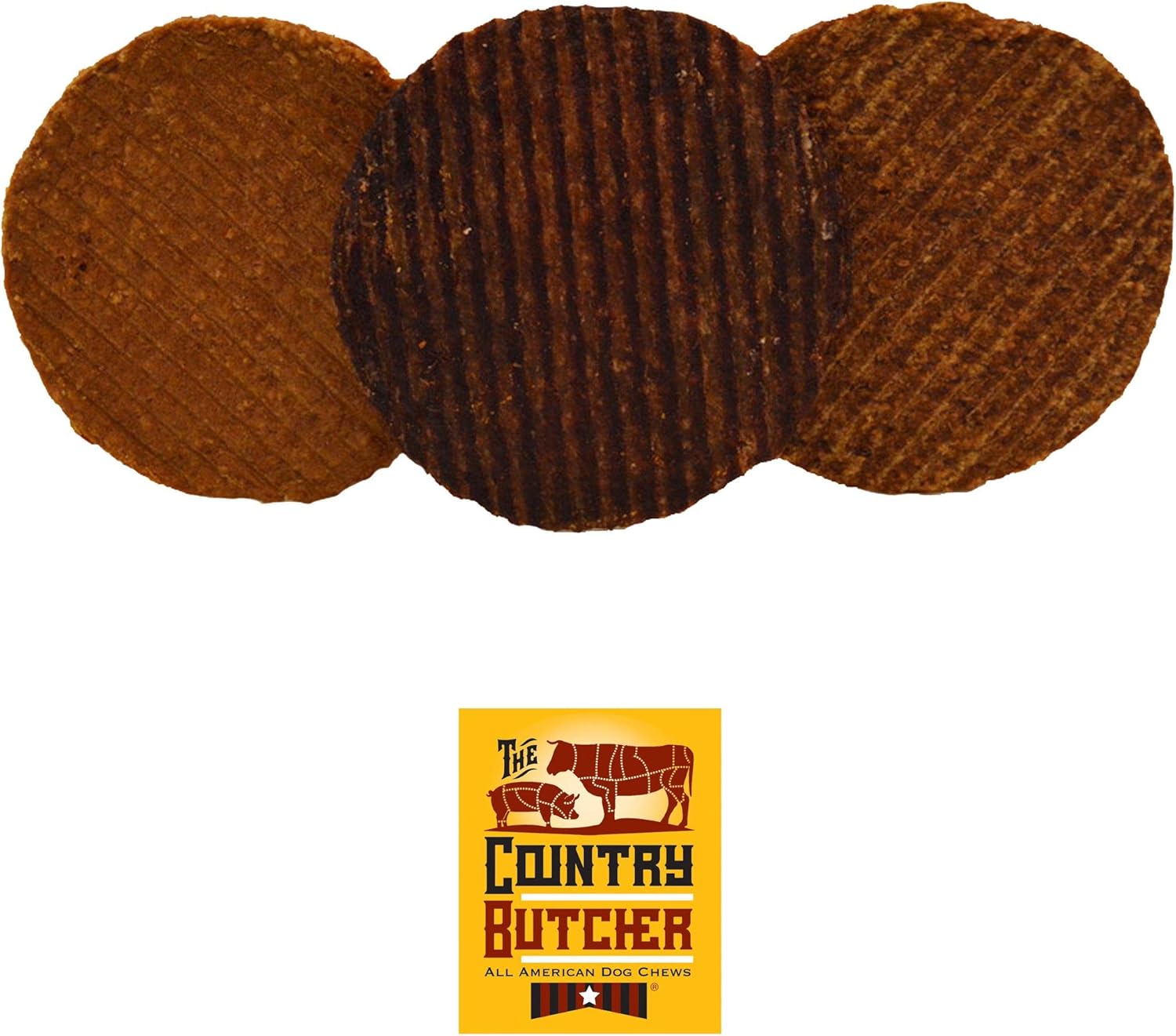 The Country Butcher Treats, Made in USA, Natural Dog Chews for Light to Moderate Chewers & Small, Medium & Large Size Dogs (30 Treats)