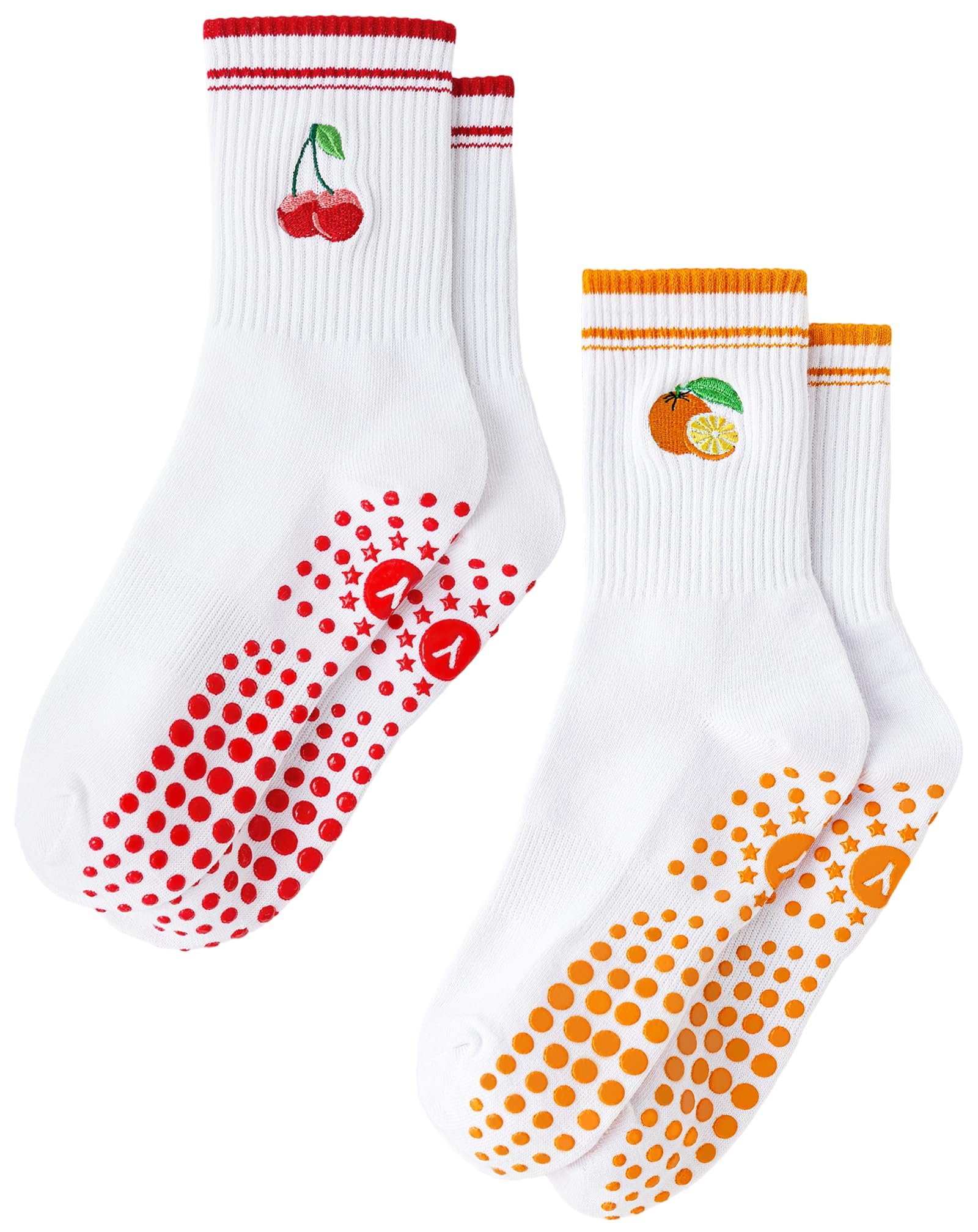 Yawlsow Pilates Stoppersocken für Damen Rutschfeste Yoga Grip Socken | mit Noppen niedlich und bequem für Reformer Ballett Barre Tanz Trampolin Krankenhaus Fitness Zuhause Atmungsaktiv