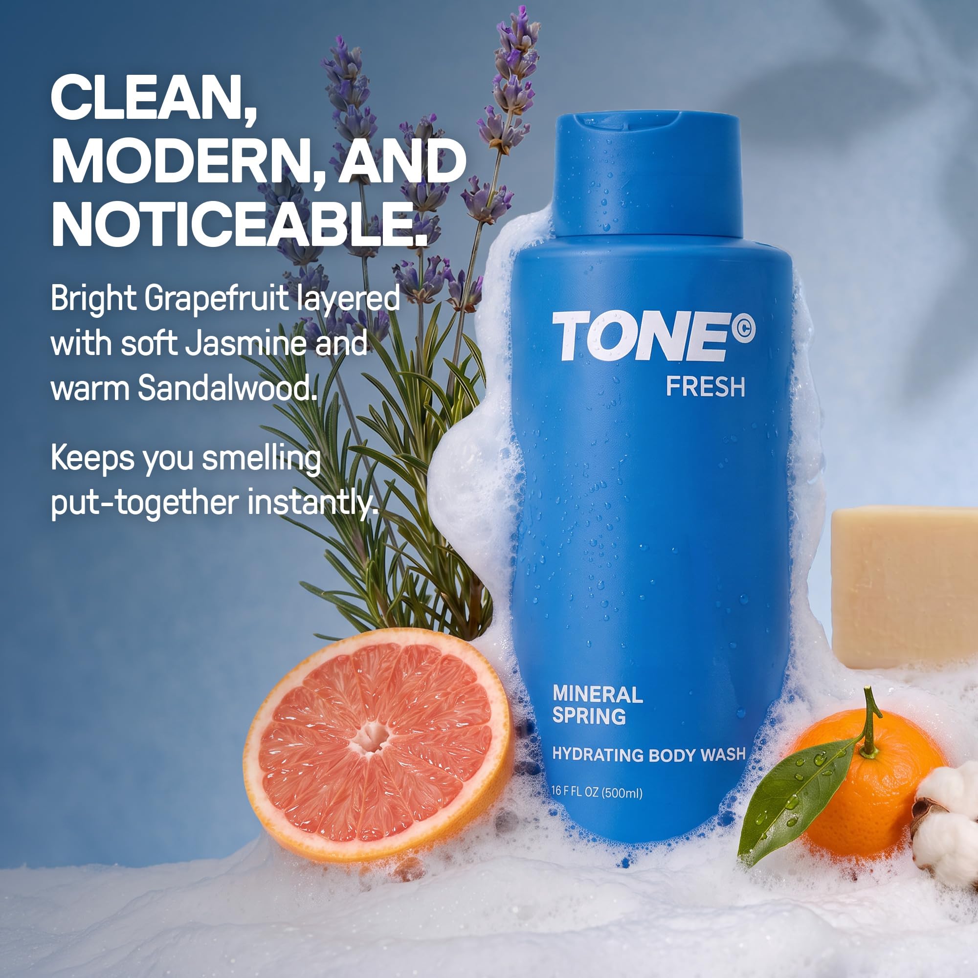 TONE Hydrating Body Wash for Men & Women, All Skin Types, 16.9 fl oz