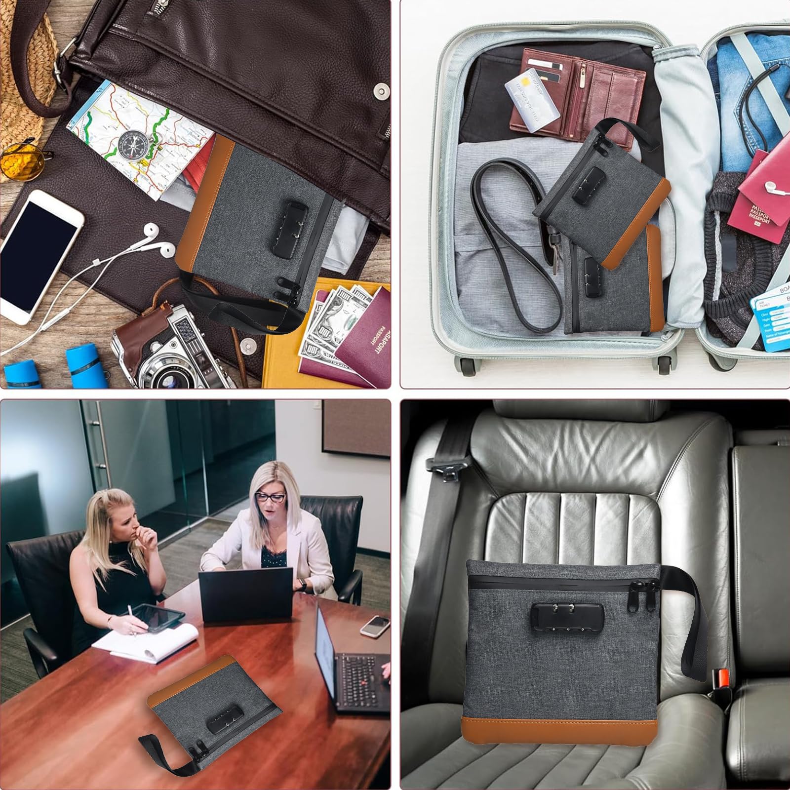 Bolsa Resistente Al Olor Con Cerradura De Números, Bolsa De Seguridad, Impermeable, Cartera Resistente Al Olor, Para Documentos, Caja De Dinero, Caja Con Candado De Combinación