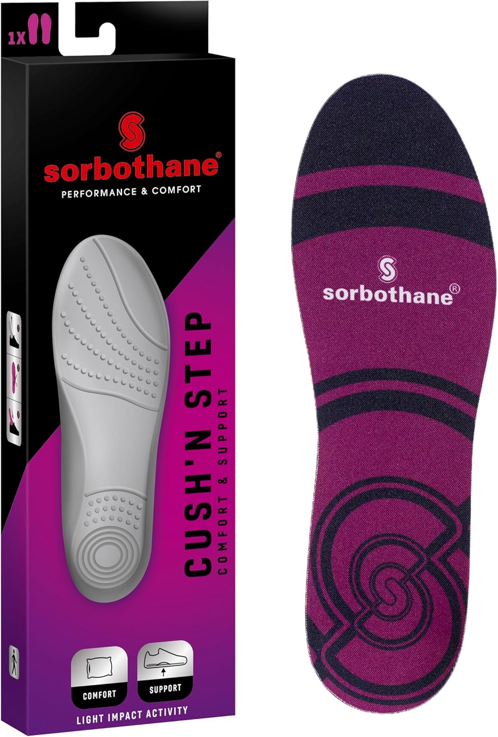 SORBOTHANE Crush N Step Comfort Insoles for Men and Women, Size 1112.5