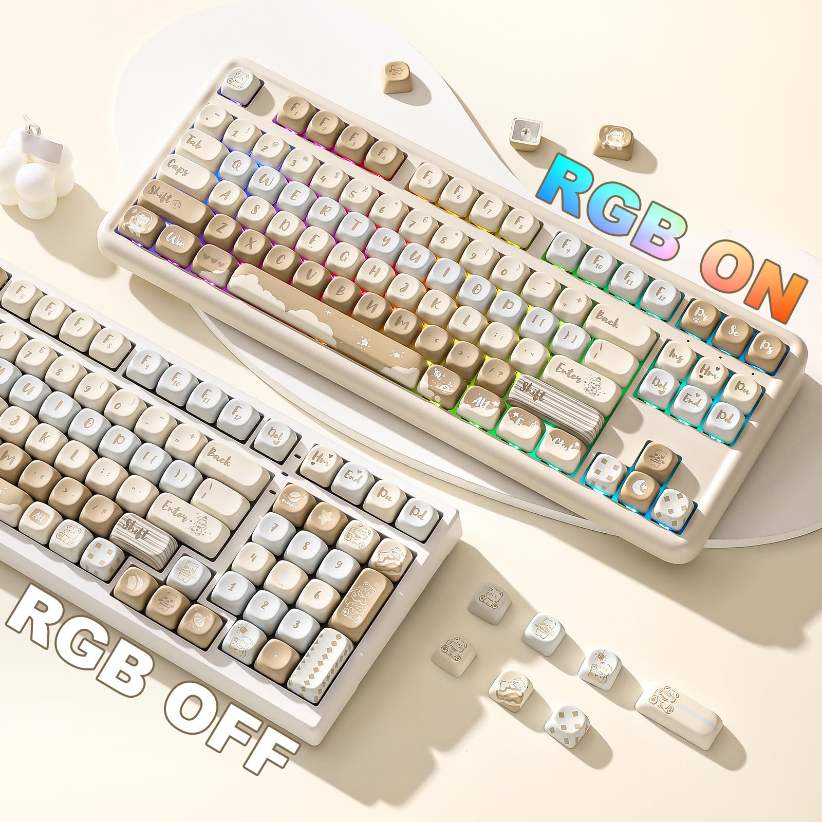 Amazon.com: YUNZII 132 Keys MOA Keycaps, Dye-Sublimation PBT