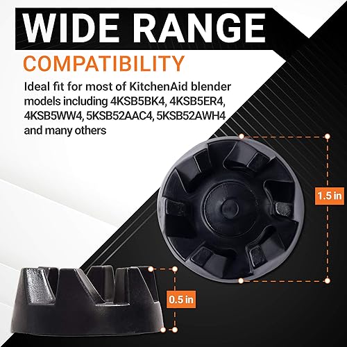 Miniatura 2 de BlueStars - Acoplador de accionamiento de licuadora ultra duradero 9704230 con kit de llave inglesa, piezas de repuesto fácil de instalar, ajuste