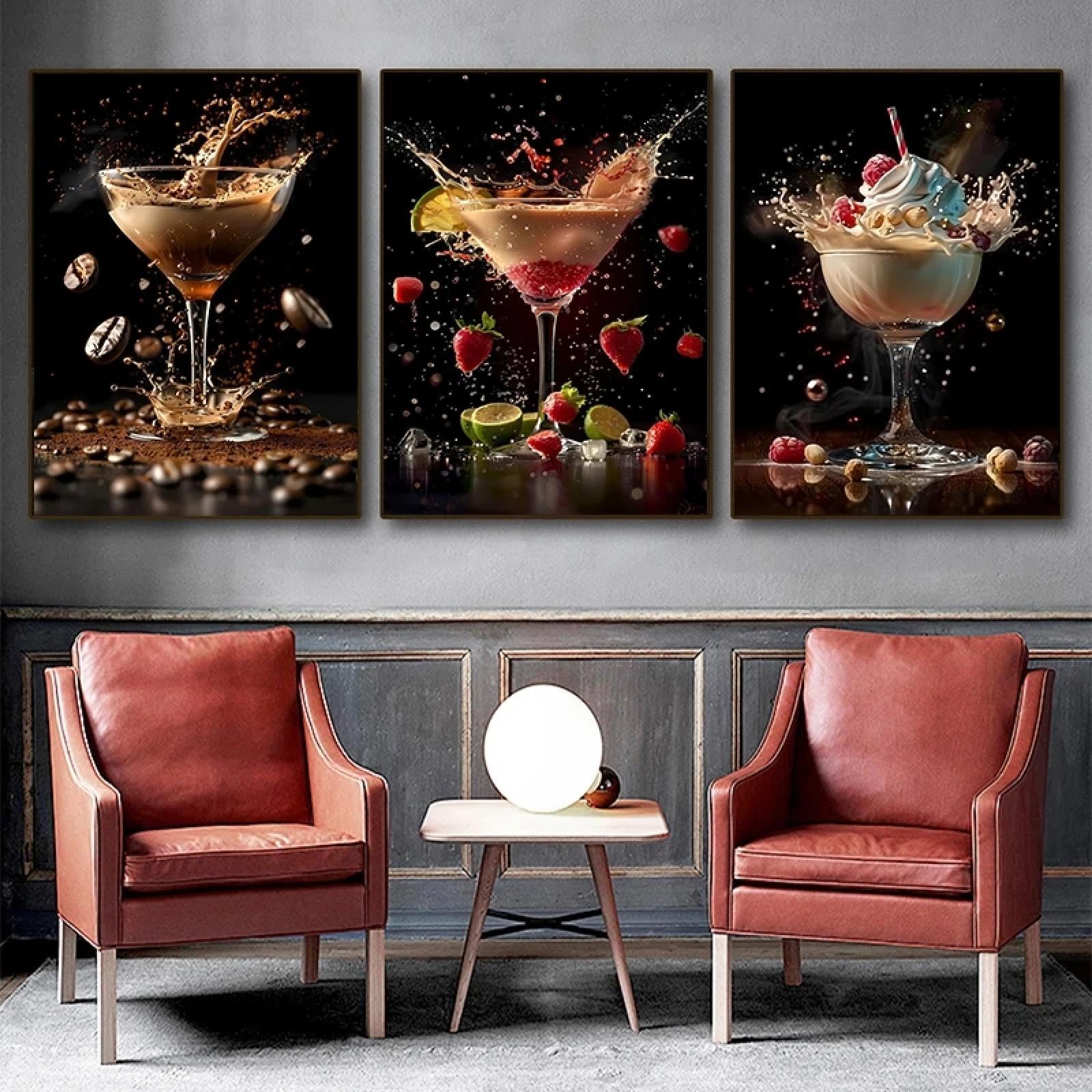 Décoration murale restaurant et maison affiche de cocktail HD - 8