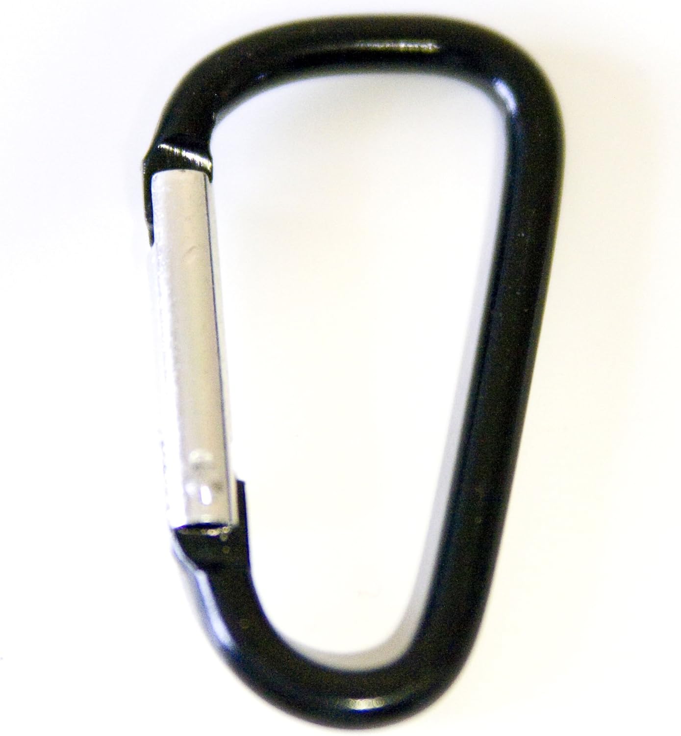 100pcs Aluminum D Shaped Carabiner Belt Clip 1-7/8" Key Chains - Black Color
