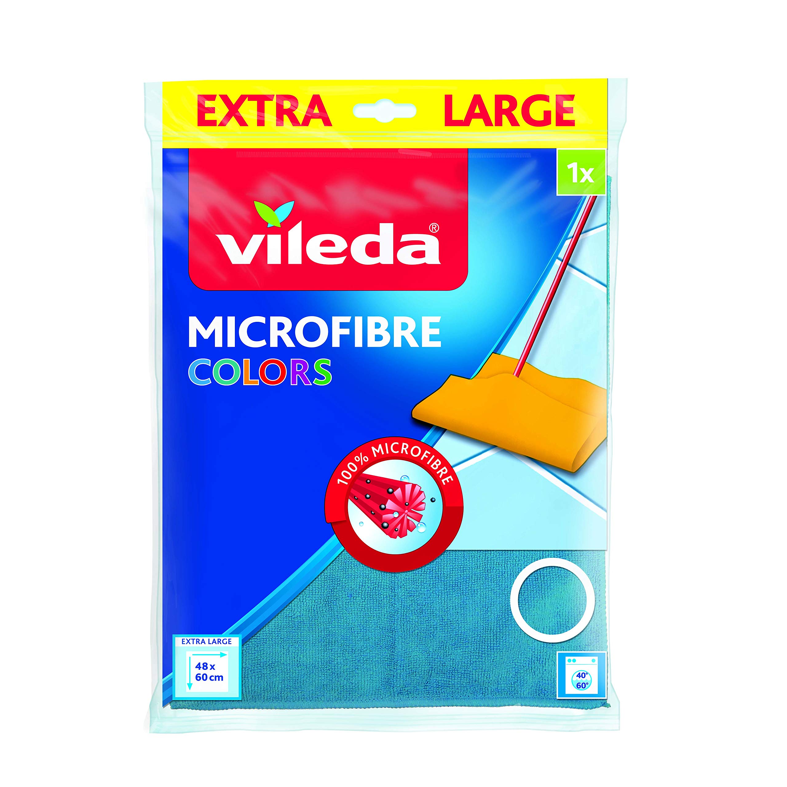 Microfibre floor cloth, Superior Cleaning ,Maximum Absorbency, Versatile, Blue/Orange, 1 Pc