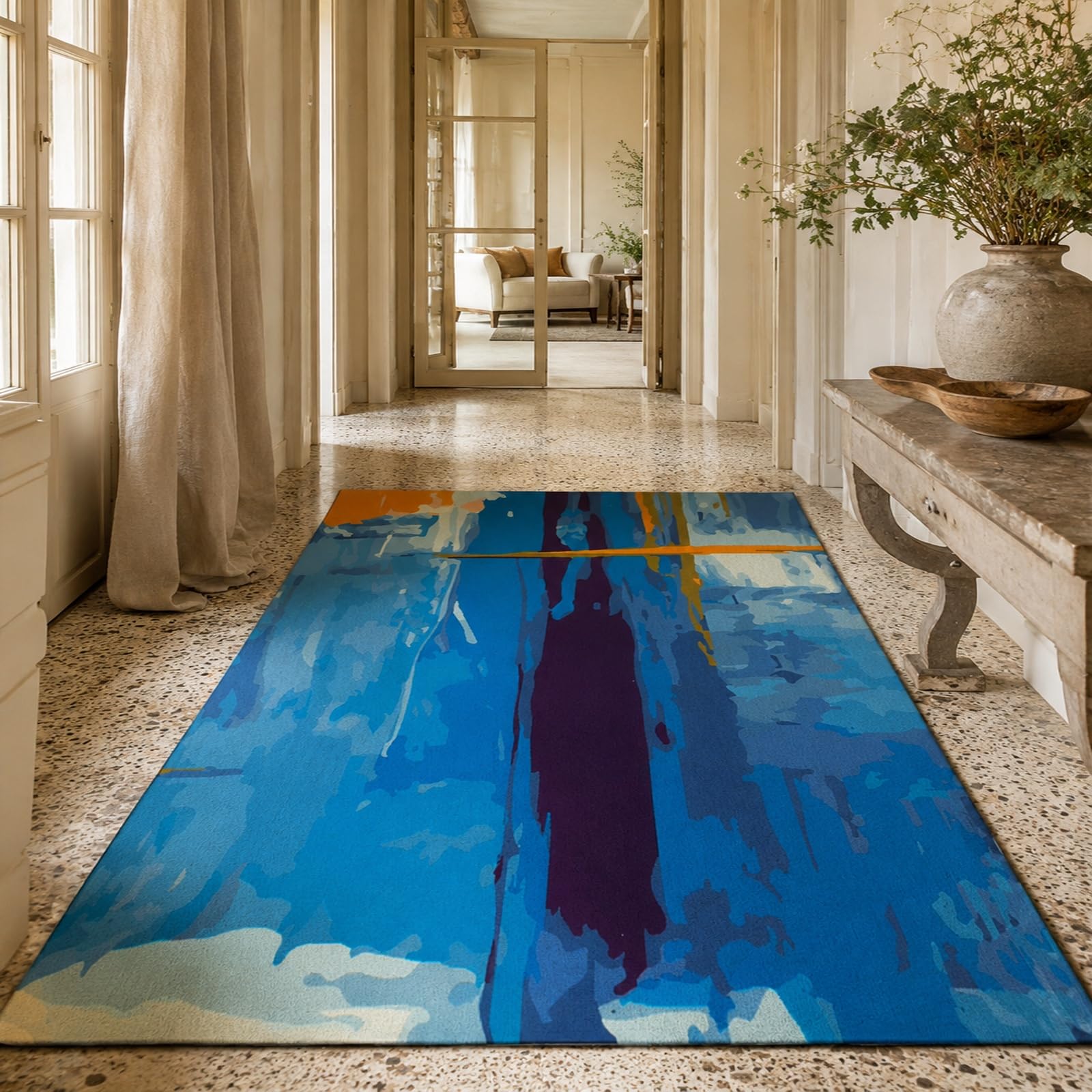 Tapis de salon abstrait 120x200 cm anti-poussière poils ras
