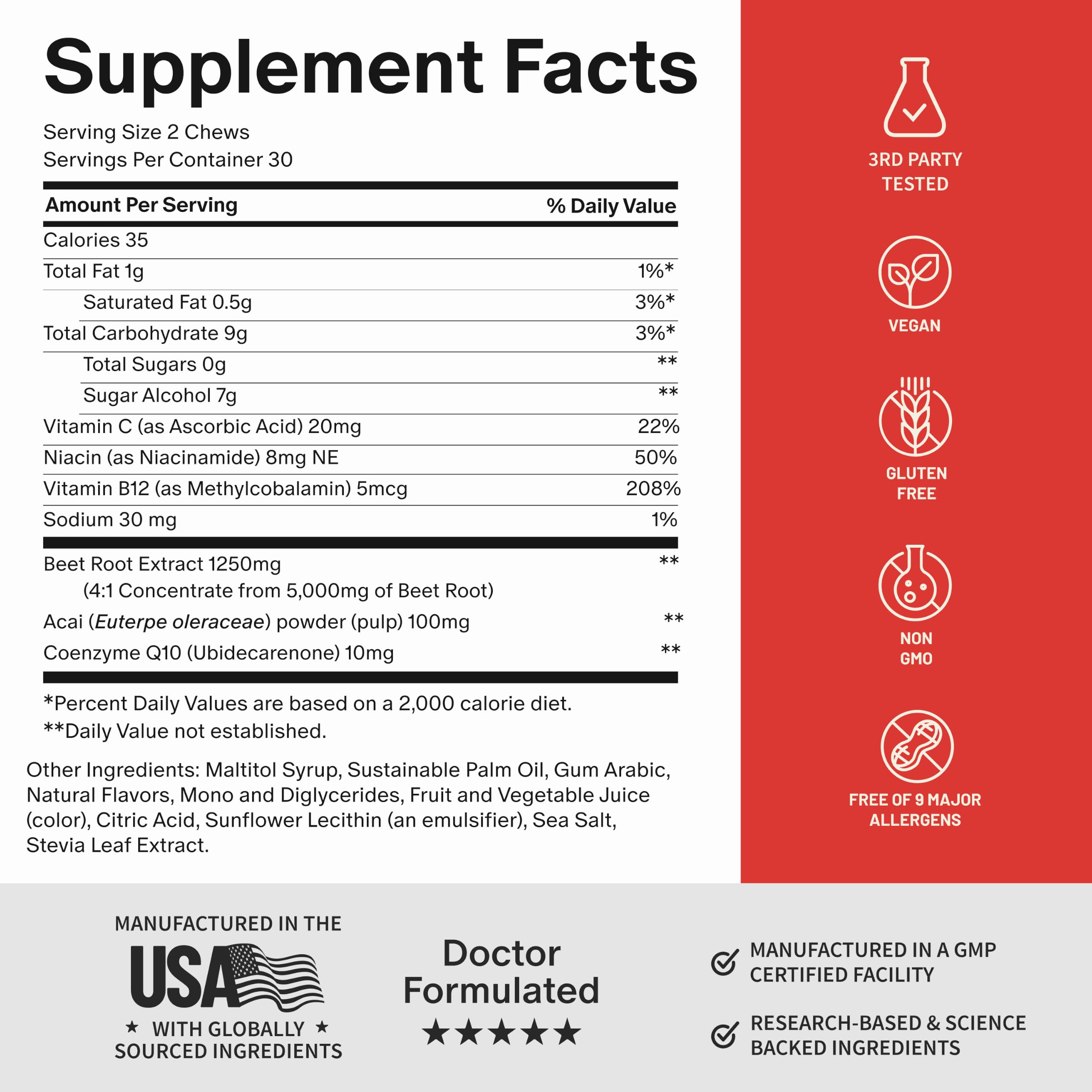 Snap Supplements Nitric Oxide Beet Root Chews, Mixed Berry, 60 Soft Chews — Amazon image 8