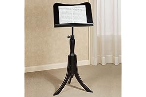 Touch of Class Parke Music Stand - Black Wooden Adjustable Station for Conductors