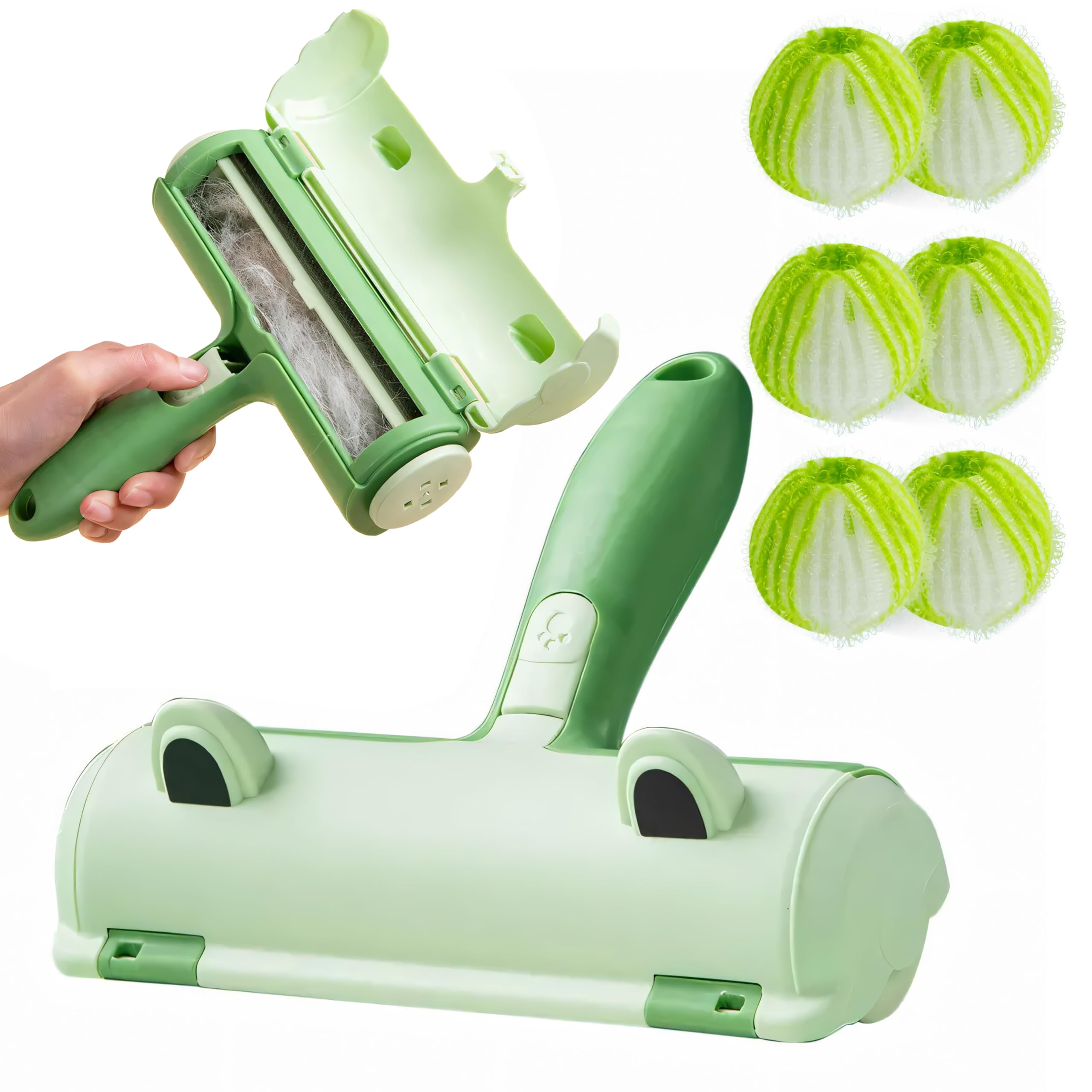 Quita pelos Mascotas, Kit Rodilo Quitapelos Mascotas y Bolas Atrapapelos Lavadora, Recoge Pelos Gato y Perro, Cepillo Quitapelos Mascotas, Kit Quitapelos Mascota Gato Perro