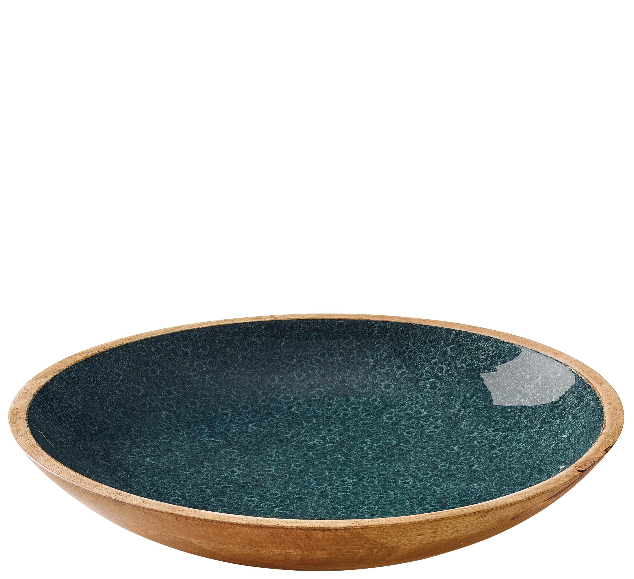 Zassenhaus Schale MINERAL COAL aus widerstandsfähigem Mangoholz, Ø 35 cm x 6 cm, rutschfeste Füße, modernes Farbdekor, dekorative Servierschale, ideal für Obst, Salat, Snacks, Salatschüssel