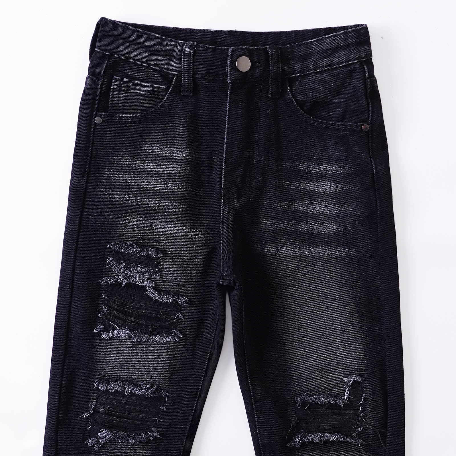 Pantaloni Bambini, Jeans Strappati alla Moda per Ragazzi, Lunghi Casual alla Moda per, Comodi in Denim Elasticizzato, Primavera Autunno, Colore Vivido E Durevole