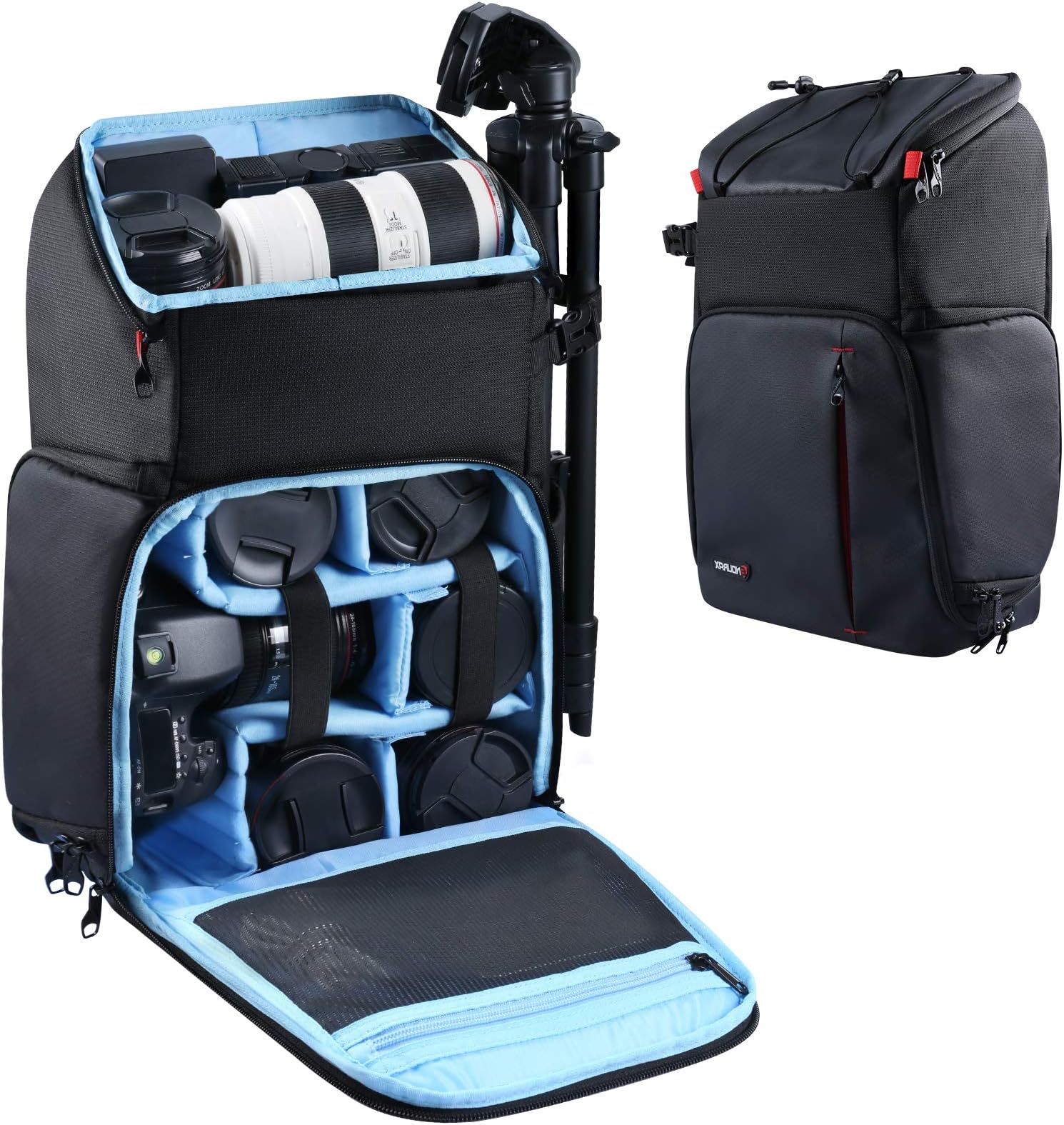 Endurax Camera Backpack, Waterproof Cameras Bag Drone Backpacks for Photographers, 2 DSLR Camera Bags Compatible with Canon Nikon with 15.6 Laptop Compartment