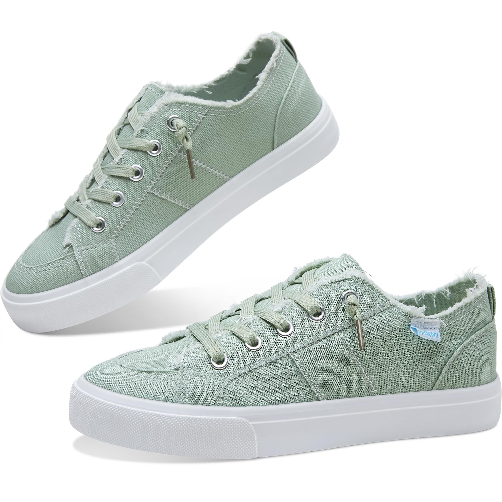 Women's Play Fashion Sneaker White Color Washed and Leopard Canvas Slip on Shoes