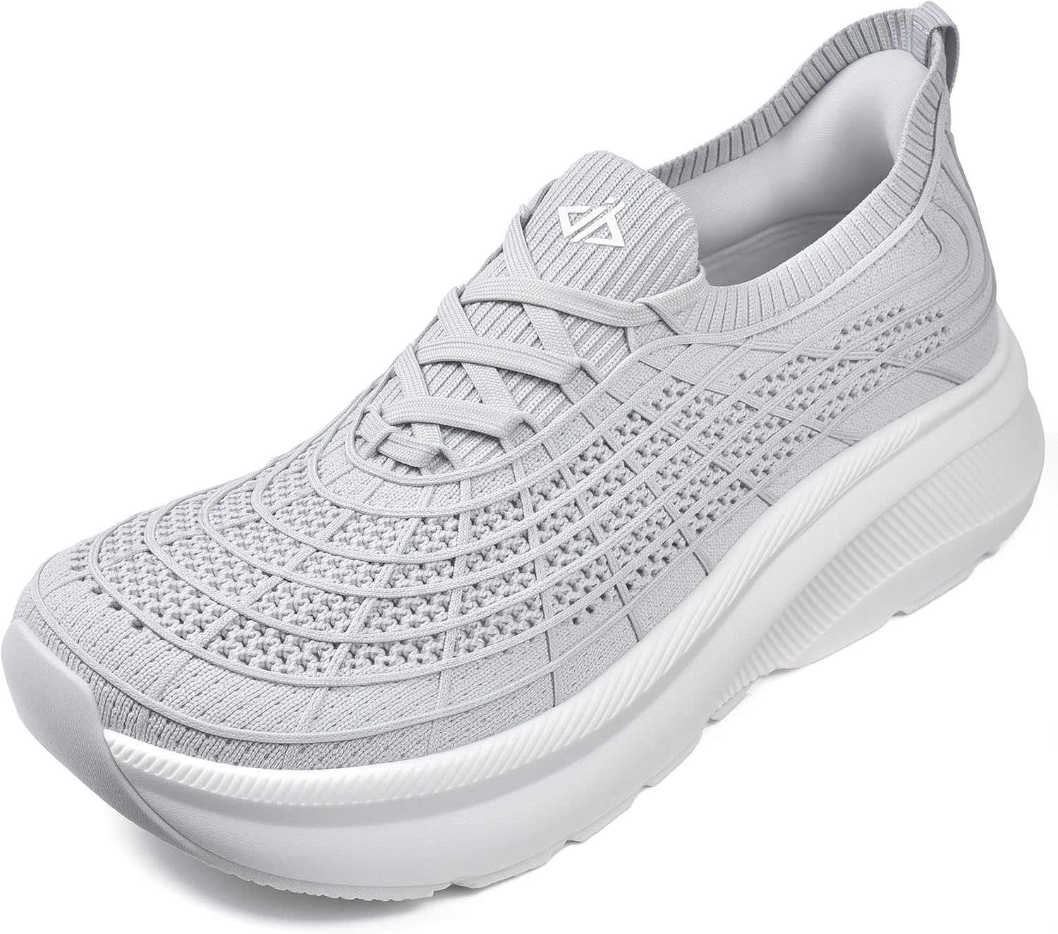 JACKSHIBO Wide Toe Box Shoes Women Slip on Sneakers Slip in Arch Support Plantar Fasciitis Orthopedic for Walking Tennis Athletic Cushion Thick Sole Zero Drop Hands Free Shoes with Metatarsal Pads