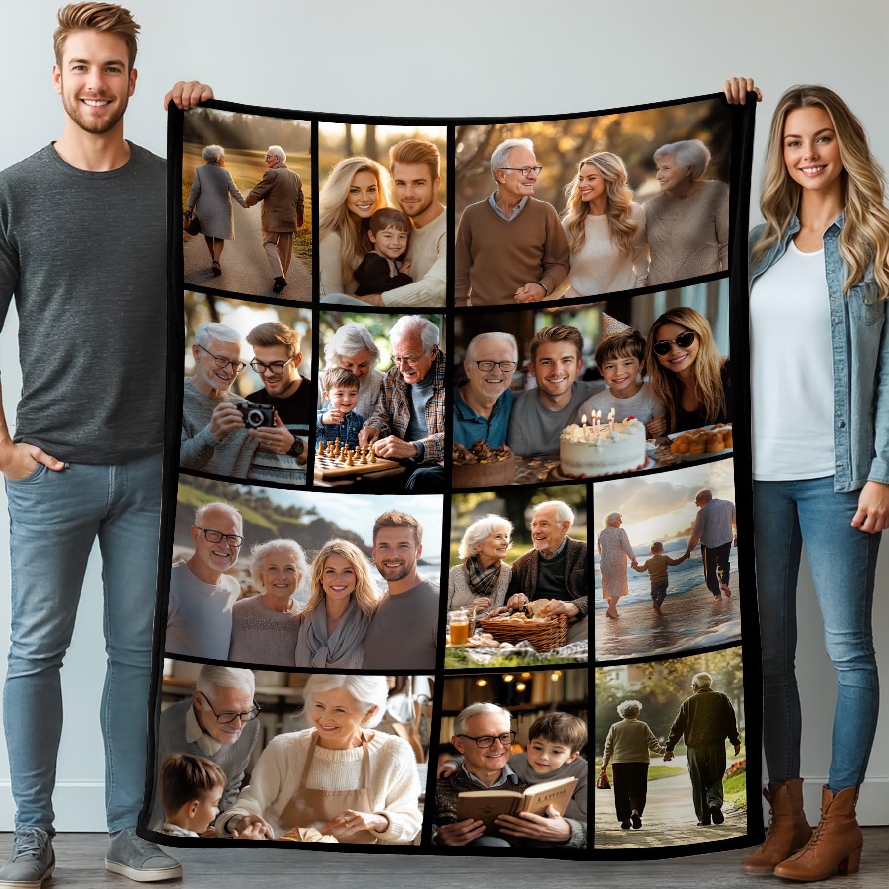 Manta Personalizada con Fotos de 100x130cm - Regalo Original para Niños en Cumpleaños (12 Fotos)