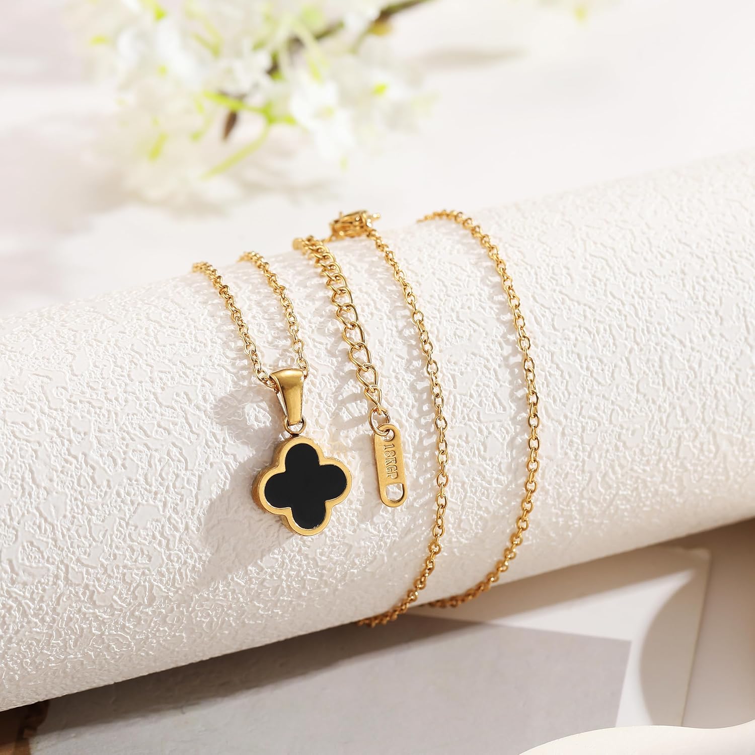 Clover Necklace for Women 18K Gold Plated Four Leaf Clover Pendant Necklaces Lucky Jewelry Gifts for Women - Image 3