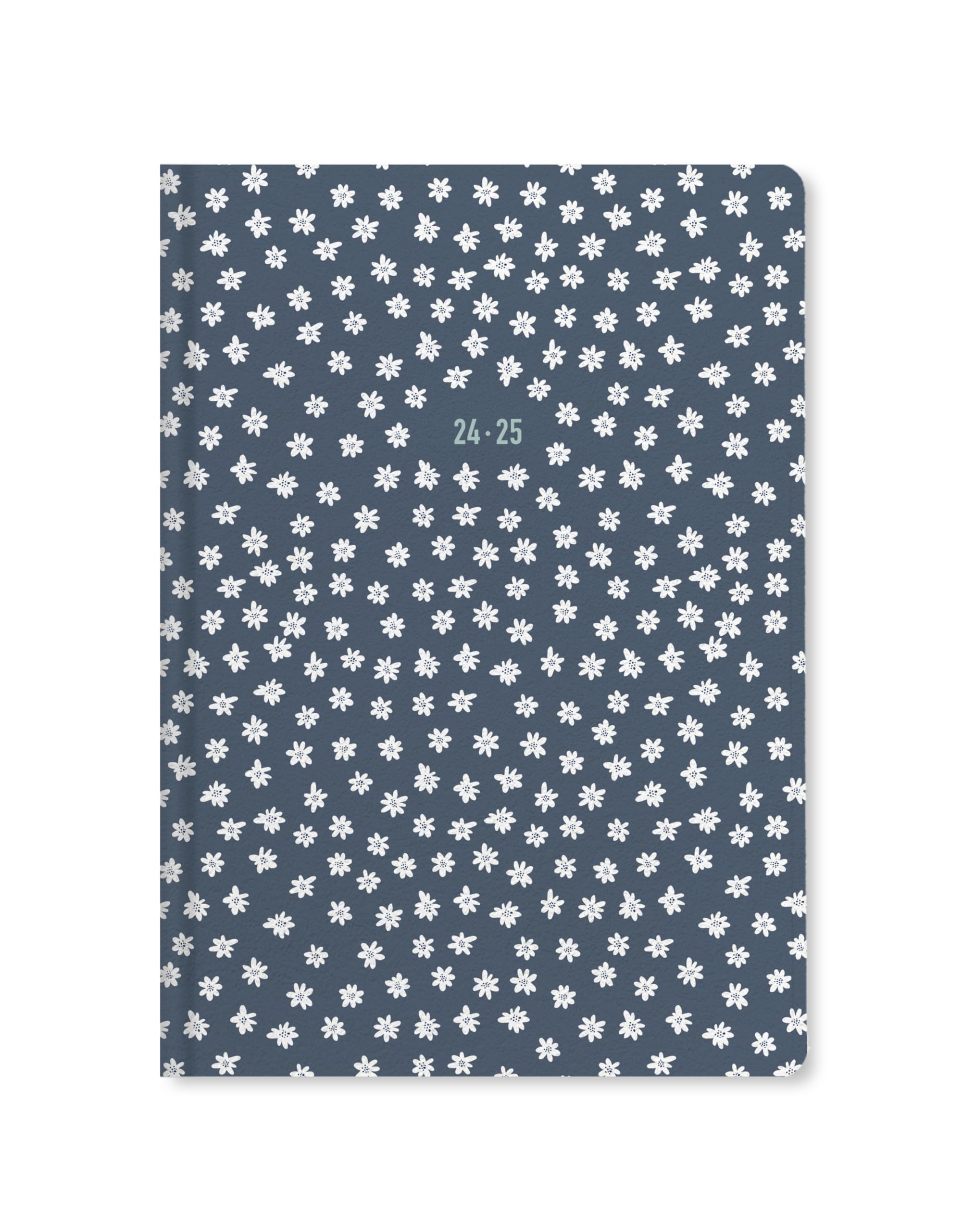 Letts of London Daisies A5 Academic 2024/2025 week to view diary - Blue
