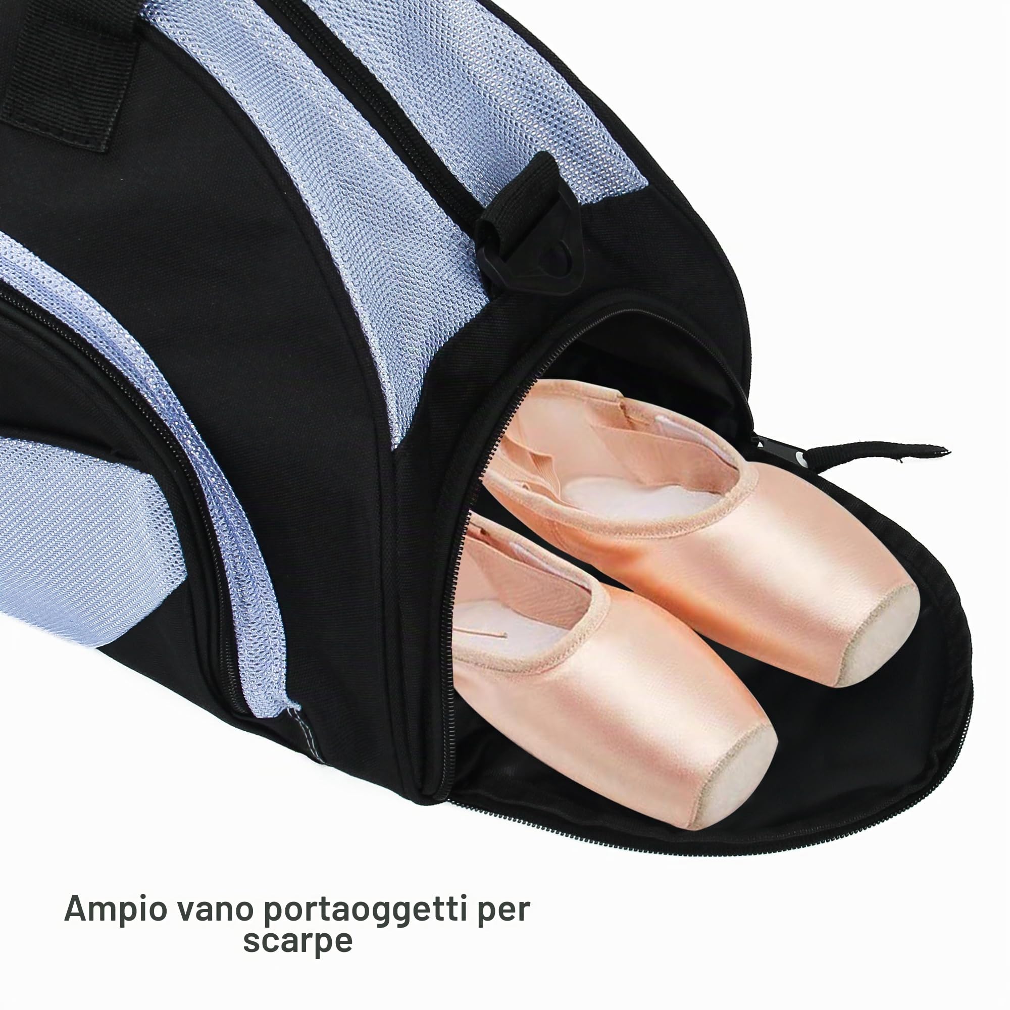 Kilofly, borsone da ragazza, per danza, sport, palestra, viaggio, con pratica pochette inclusa