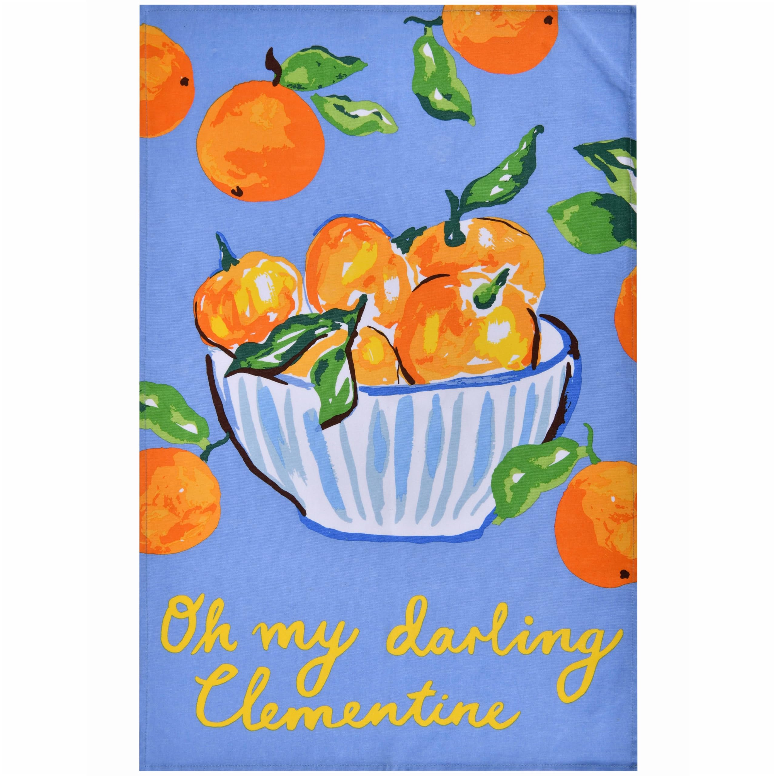 Summer Fruits Cotton Tea Towel - Blue by Ulster Weavers