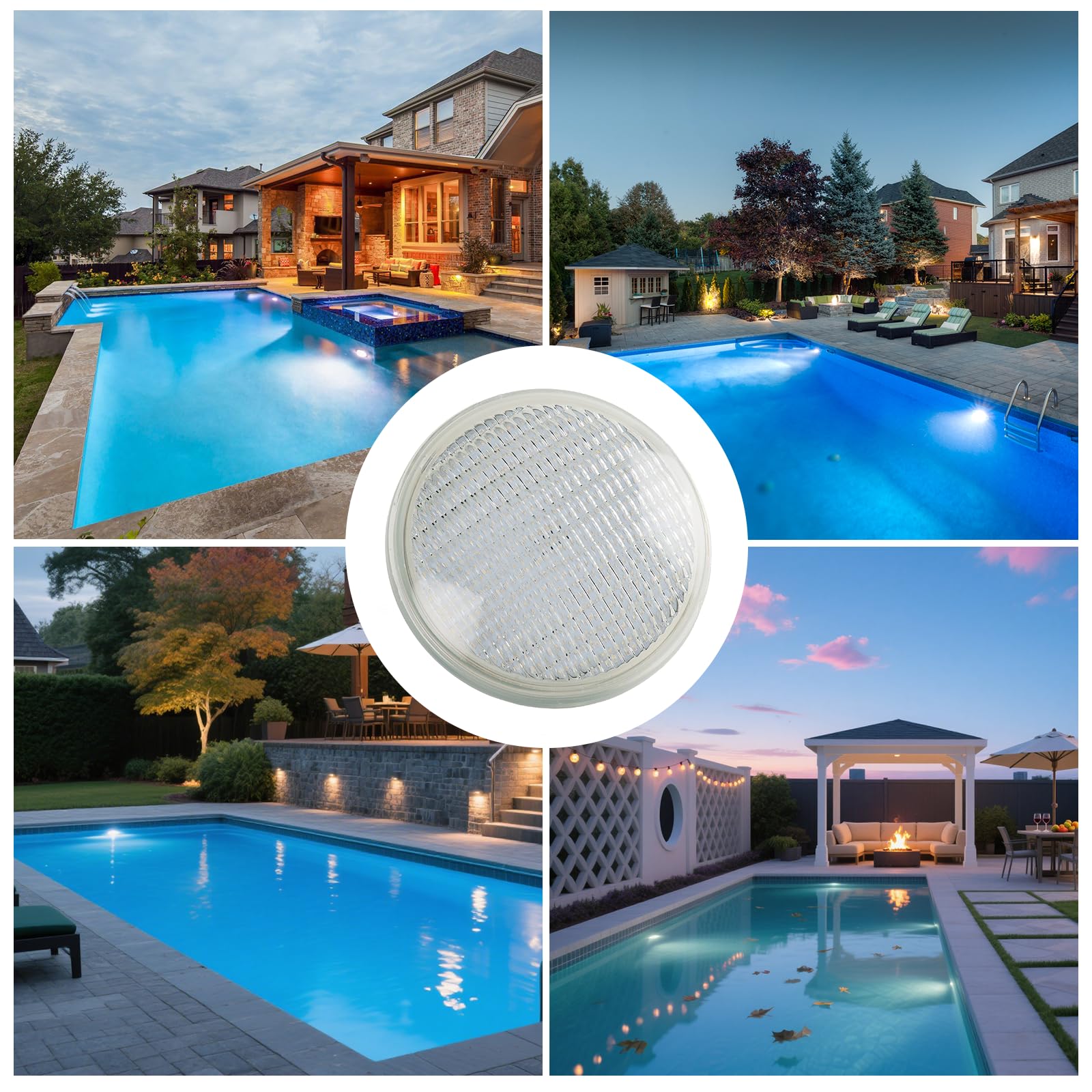 LED Poolbeleuchtung PAR56 18W Schwimmbad Ersetzt 150W 6500K Weiße Poollampe IP68 Wasserdicht Unterwasser 1800lm Poolscheinwerfe 120° Abstrahlwinkel Schwimmbadlampe 12V AC/DC
