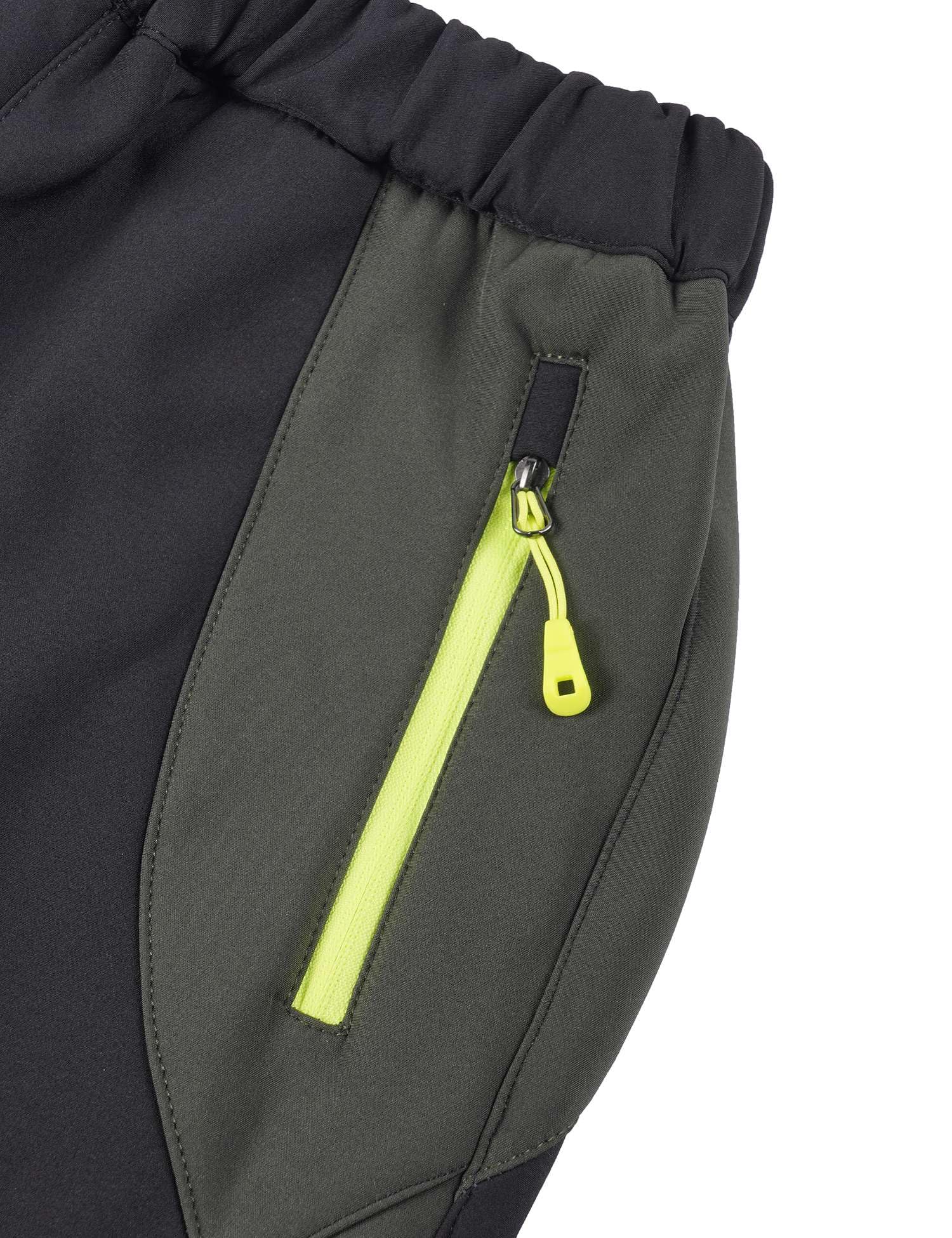 Echinodon Pantalon softshell doublé pour enfant, coupe-vent, imperméable, respirant, chaud, pantalon d'extérieur